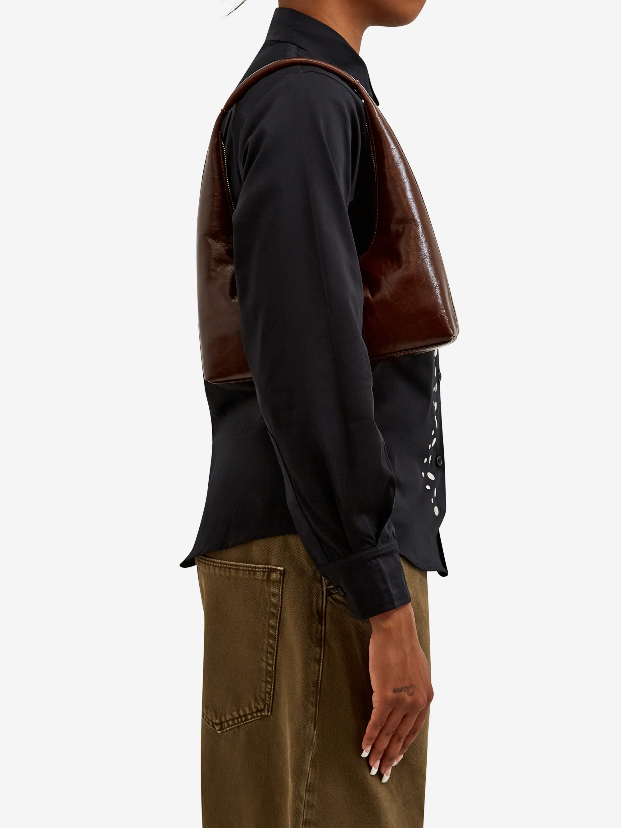 Margesherwood Hobo Shoulder Bag - Mocha Crinkle - Image 2