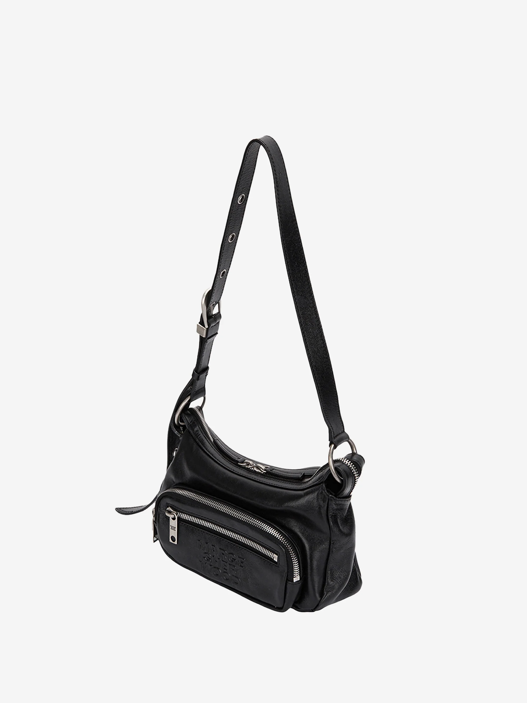 MARGESHERWOOD Outpocket Hobo Mini - Black Glossy Plain - Image 3