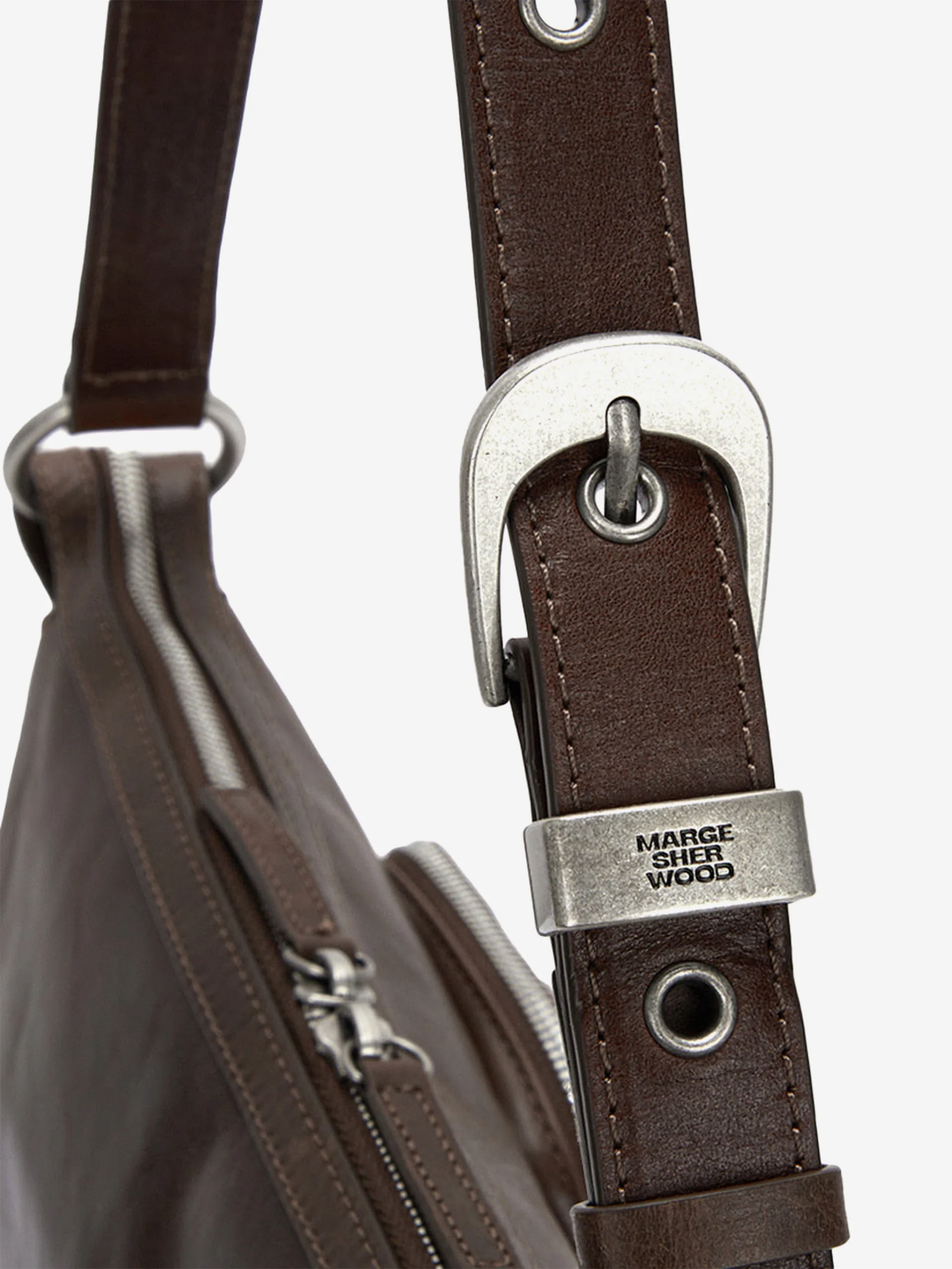 MARGESHERWOOD Outpocket Hobo - Washed Brown Pull Up - Image 3