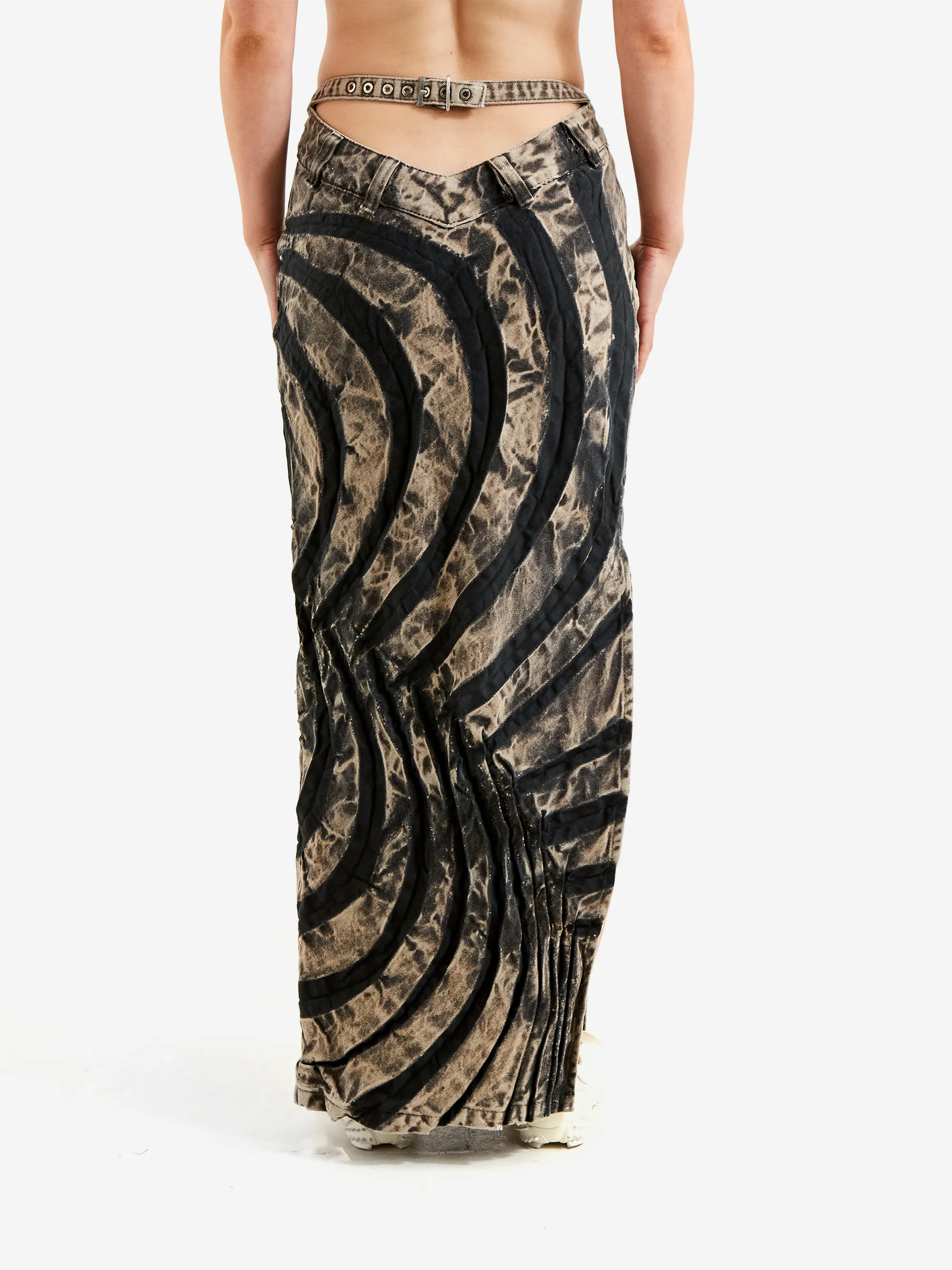 Masha Popova V Cut Love Heart Skirt - Smokey Brown - Image 3