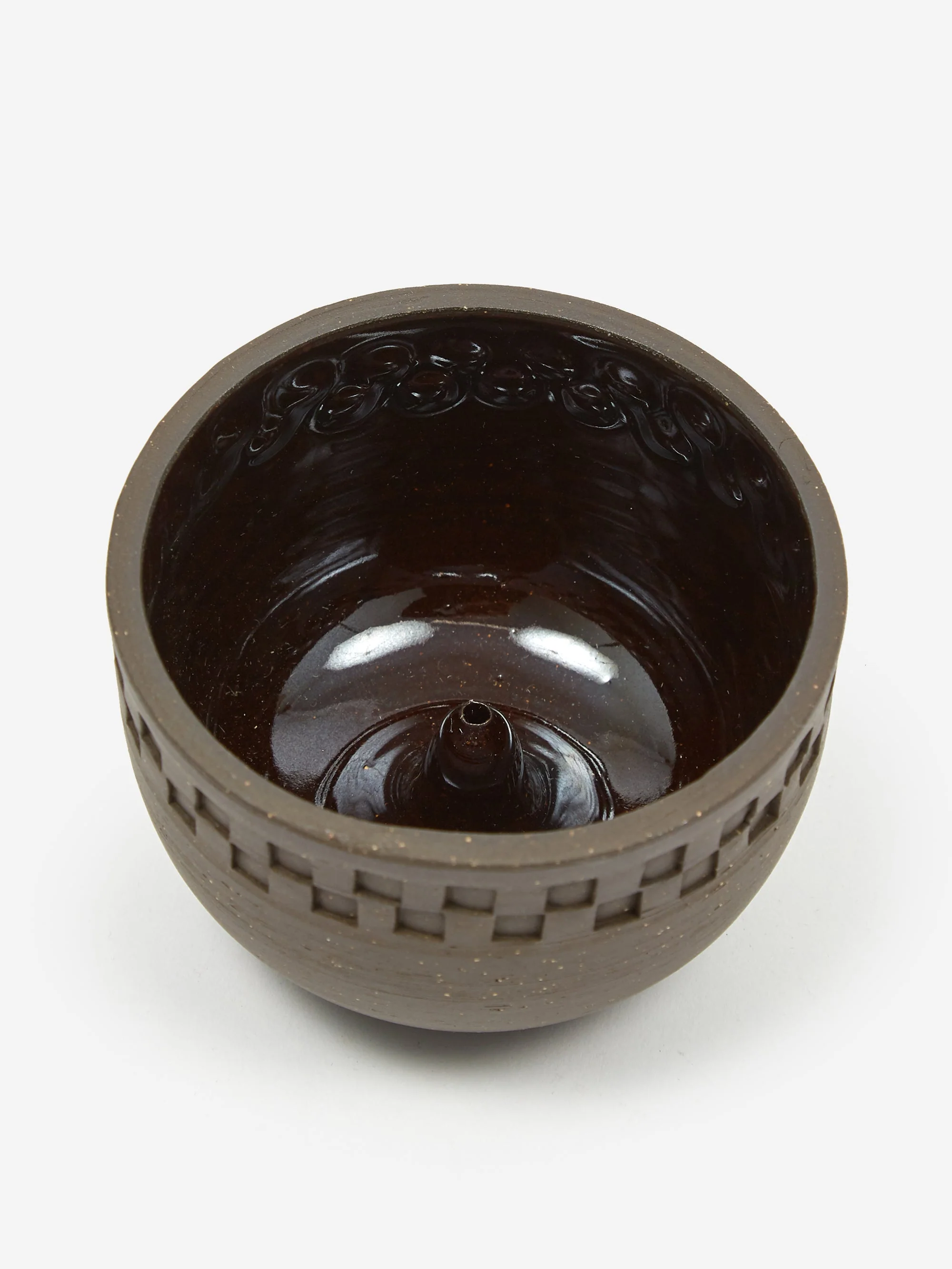 Mellow Incense Bowl Medium - Dark Brown Blind Stamped Outside - Image 4