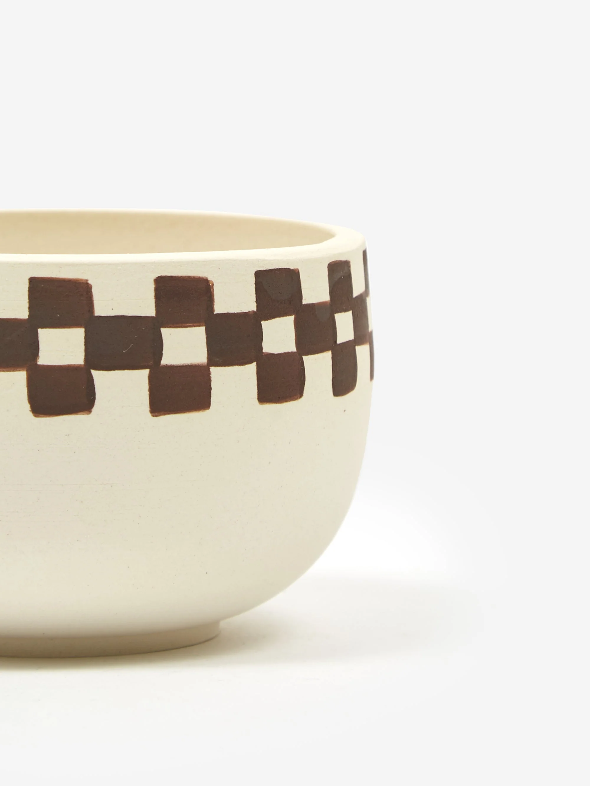 Mellow Incense Bowl Medium - Porcelain Half Check Outside - Image 2