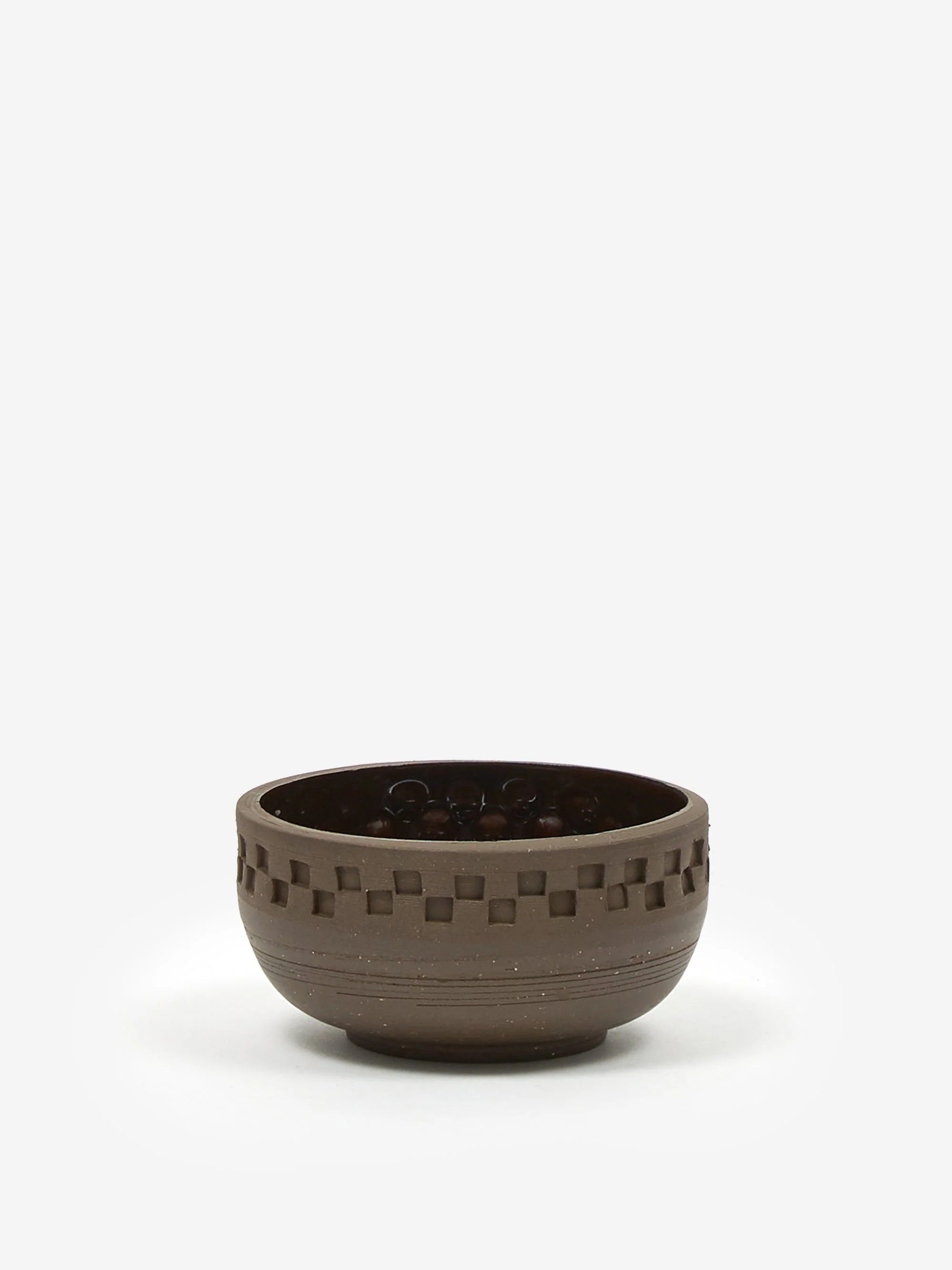Mellow Incense Bowl Small - Porcelain Blind Stamped Check