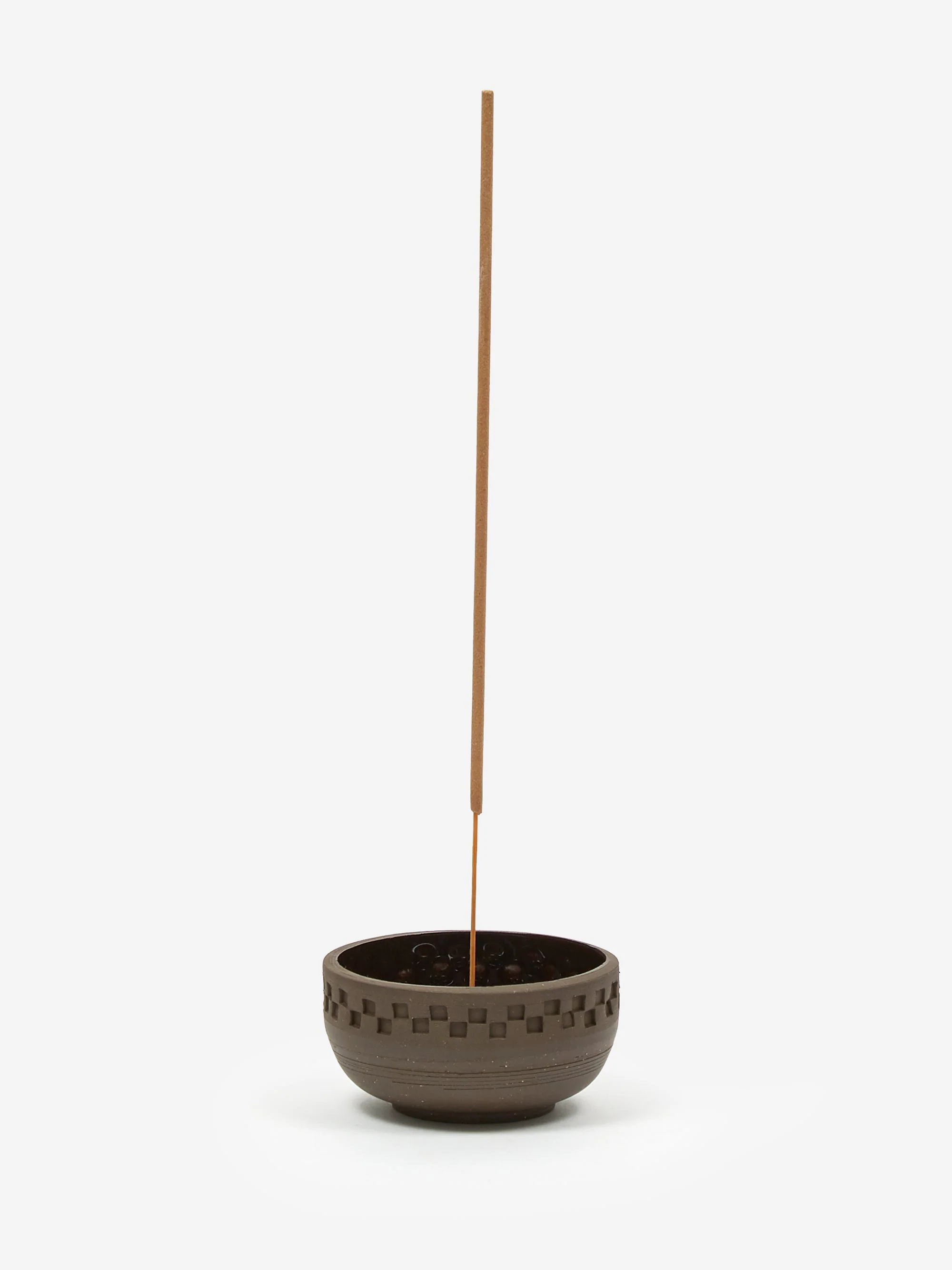Mellow Incense Bowl Small - Porcelain Blind Stamped Check - Image 5