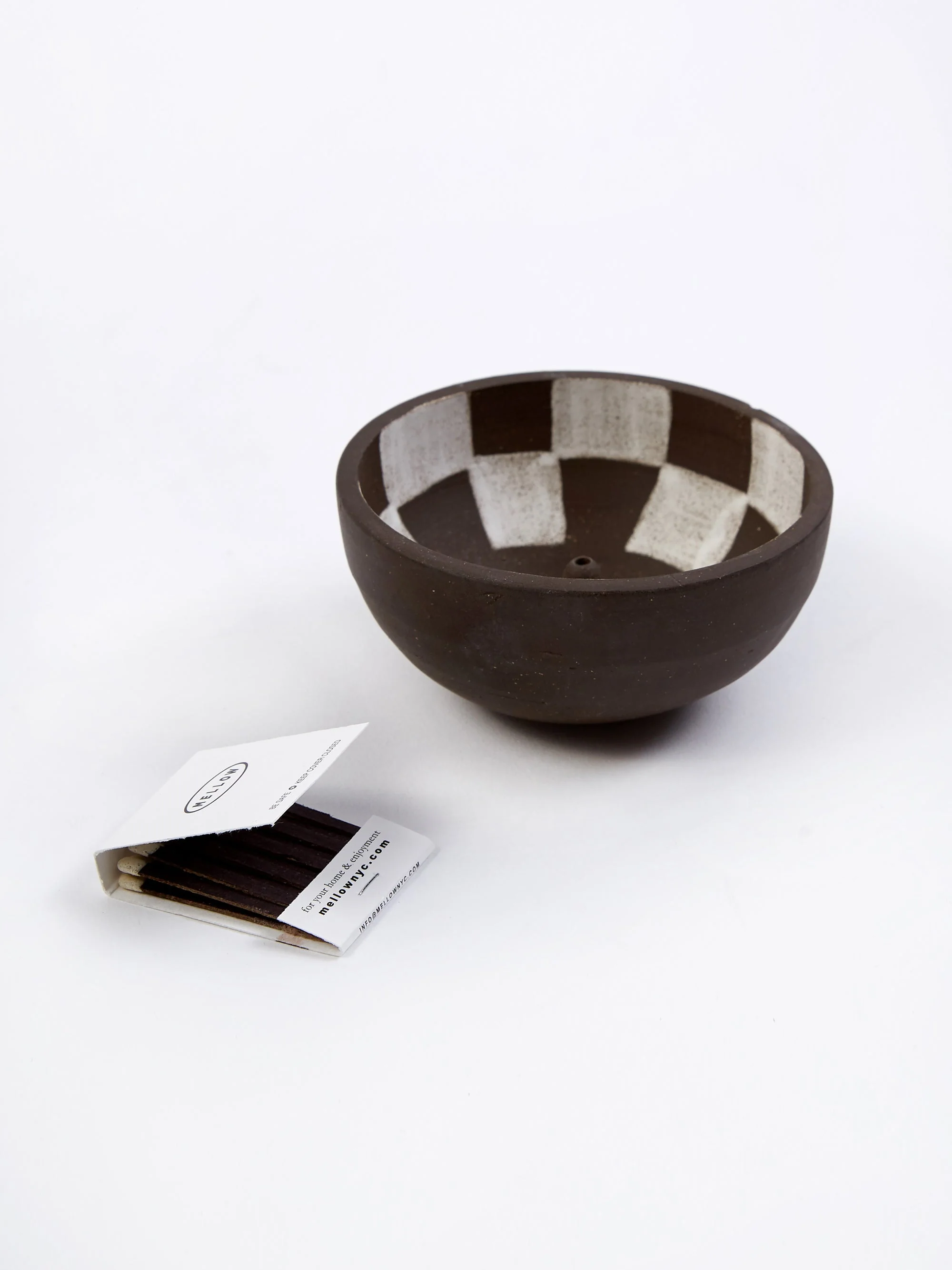 Mellow Medium Incense Bowl - Dark Brown Inside Check - Image 4