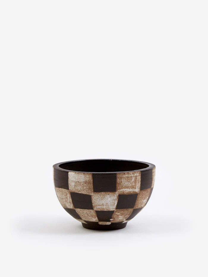 Mellow Medium Incense Bowl - Dark Brown Outside Check - Image 2