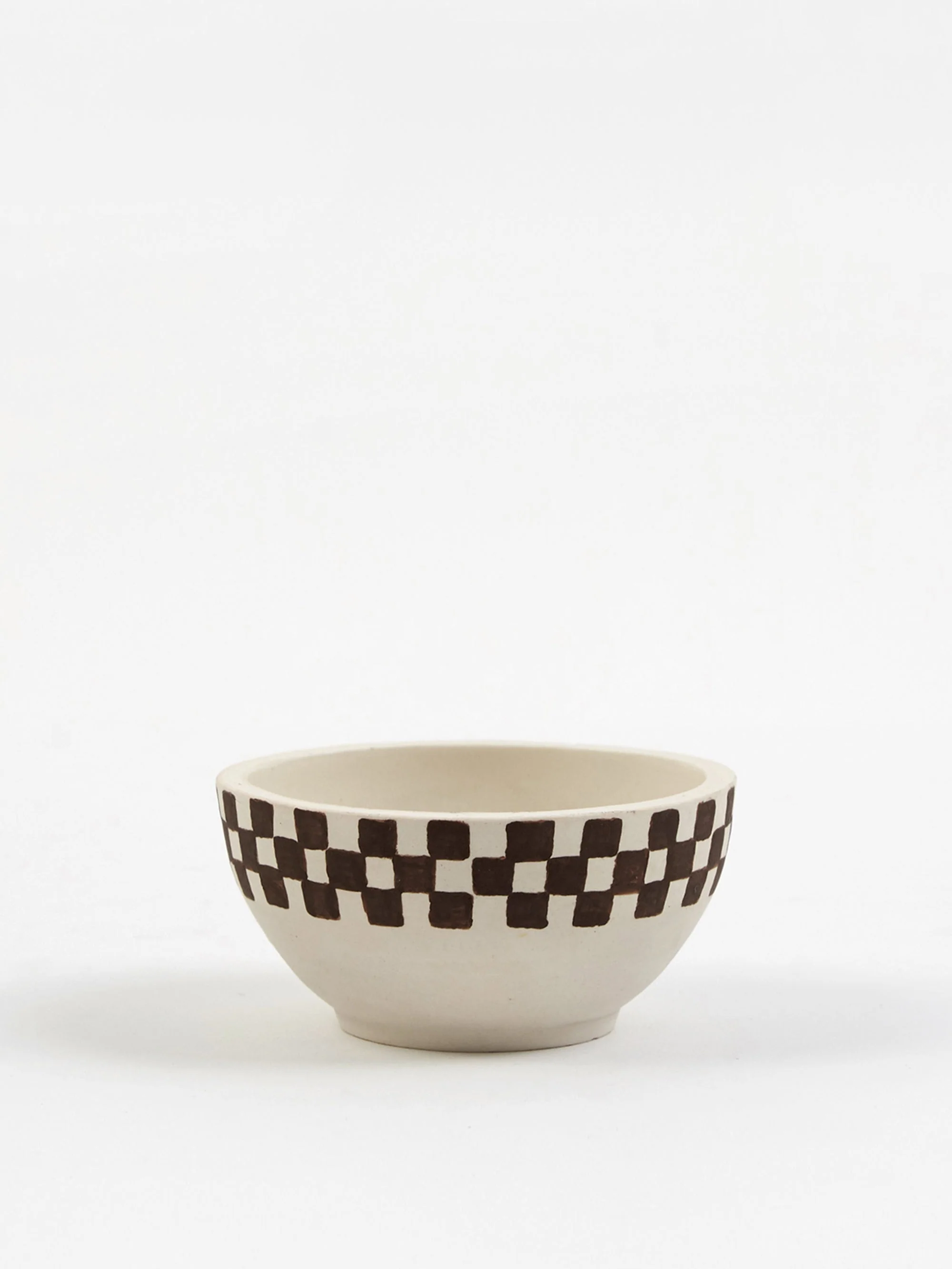 Mellow Medium Incense Bowl - Half Painted Porcelain Check - Image 2