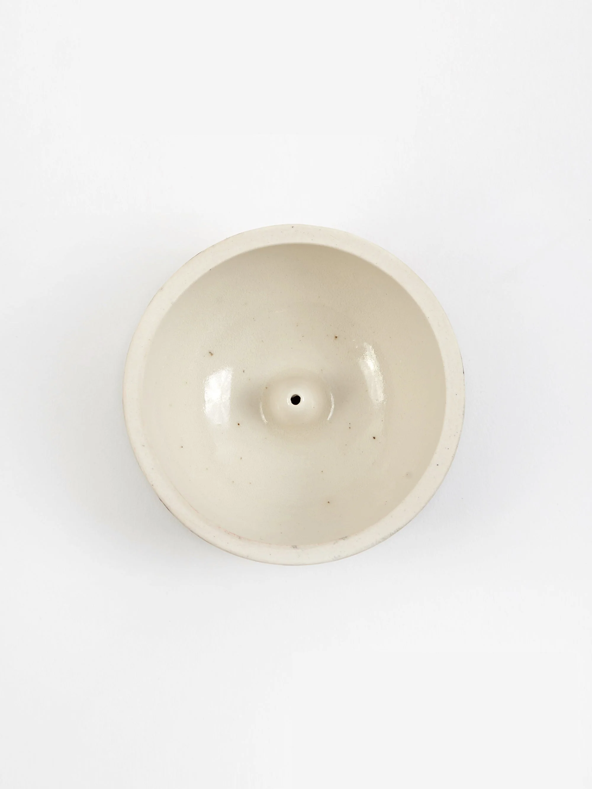 Mellow Medium Incense Bowl - Half Painted Porcelain Check - Image 3