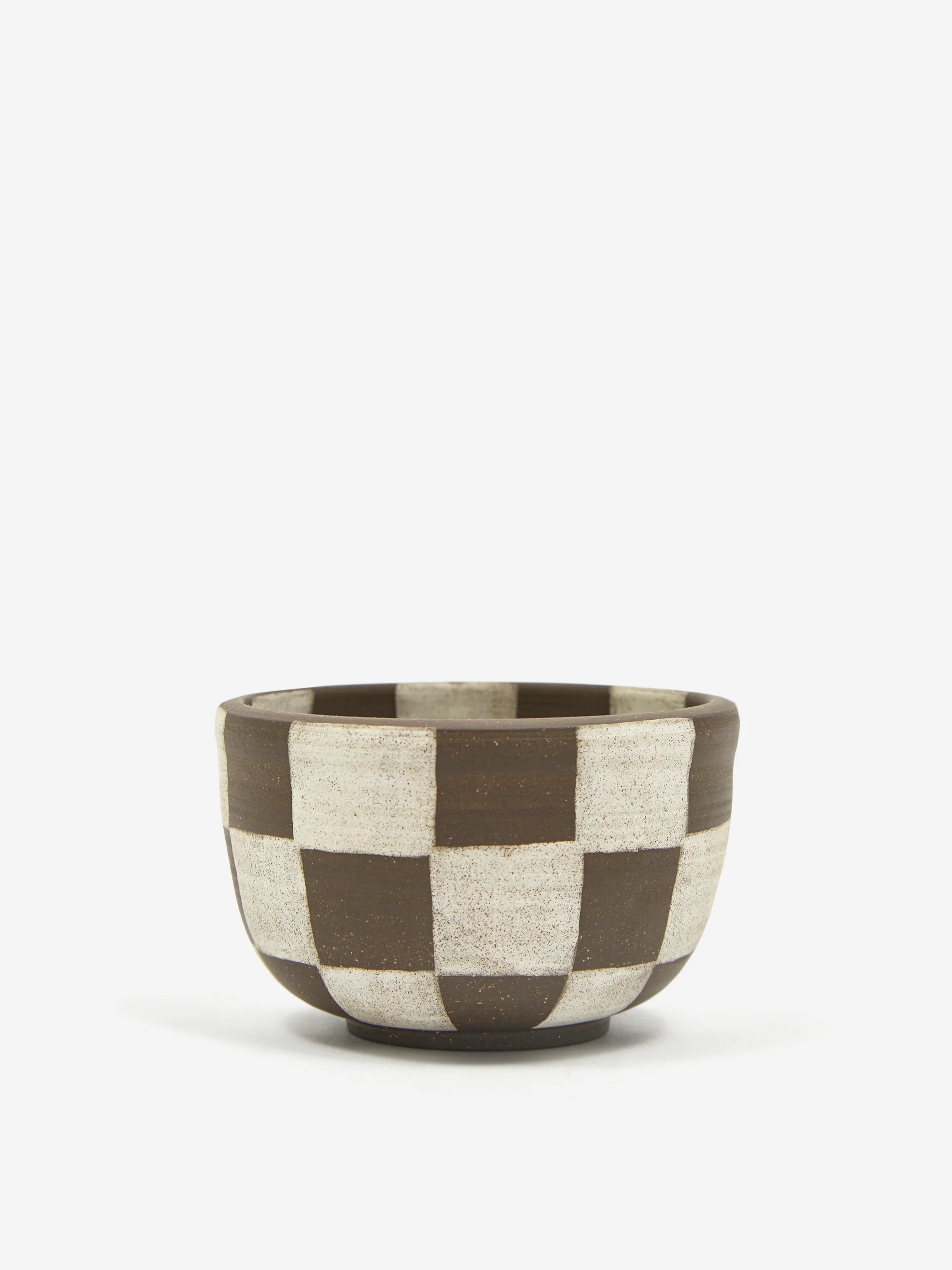 Mellow Medium Incense Bowl - Inside and Outside Check - Dark Brown