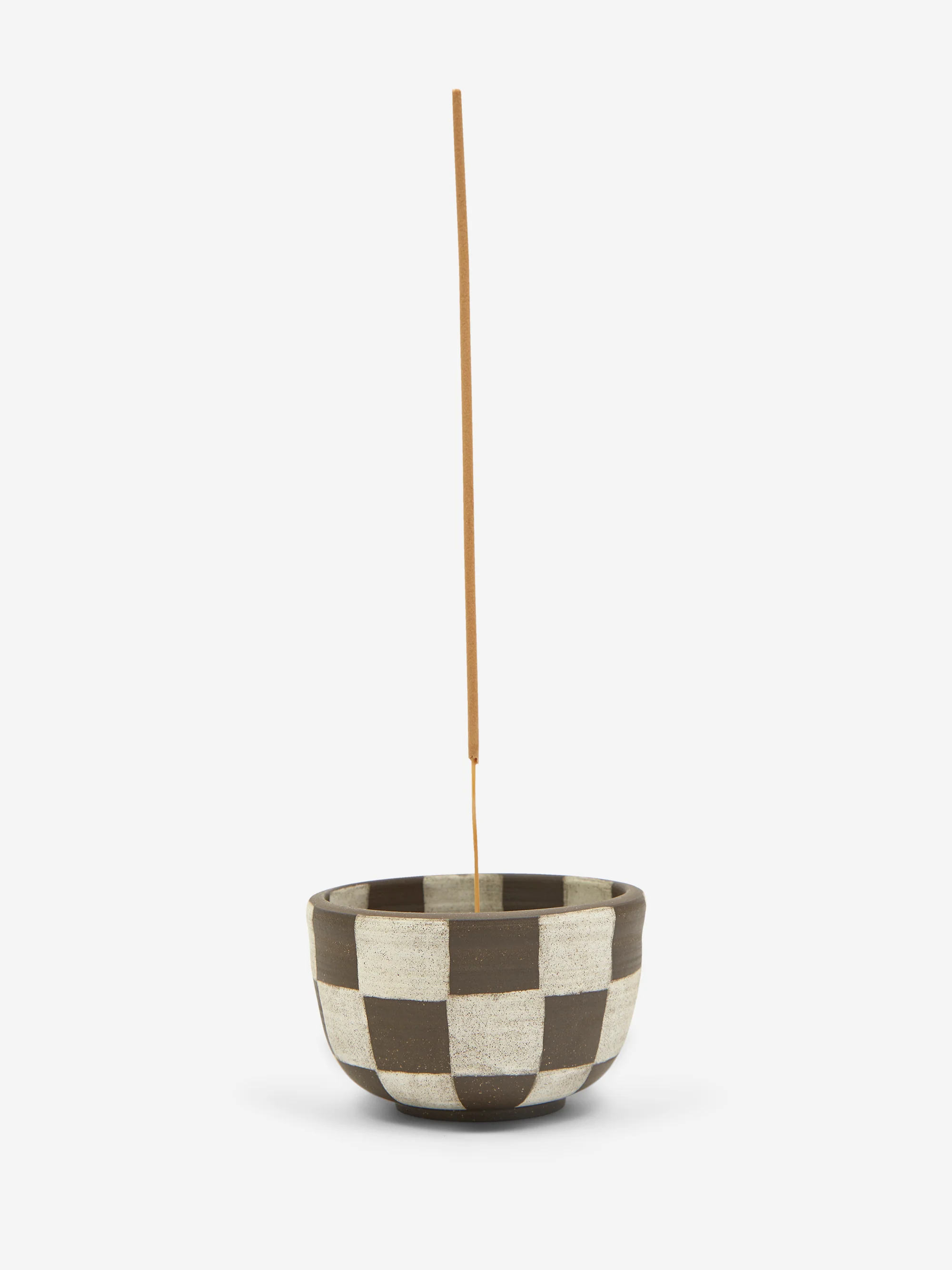 Mellow Medium Incense Bowl - Inside and Outside Check - Dark Brown - Image 4