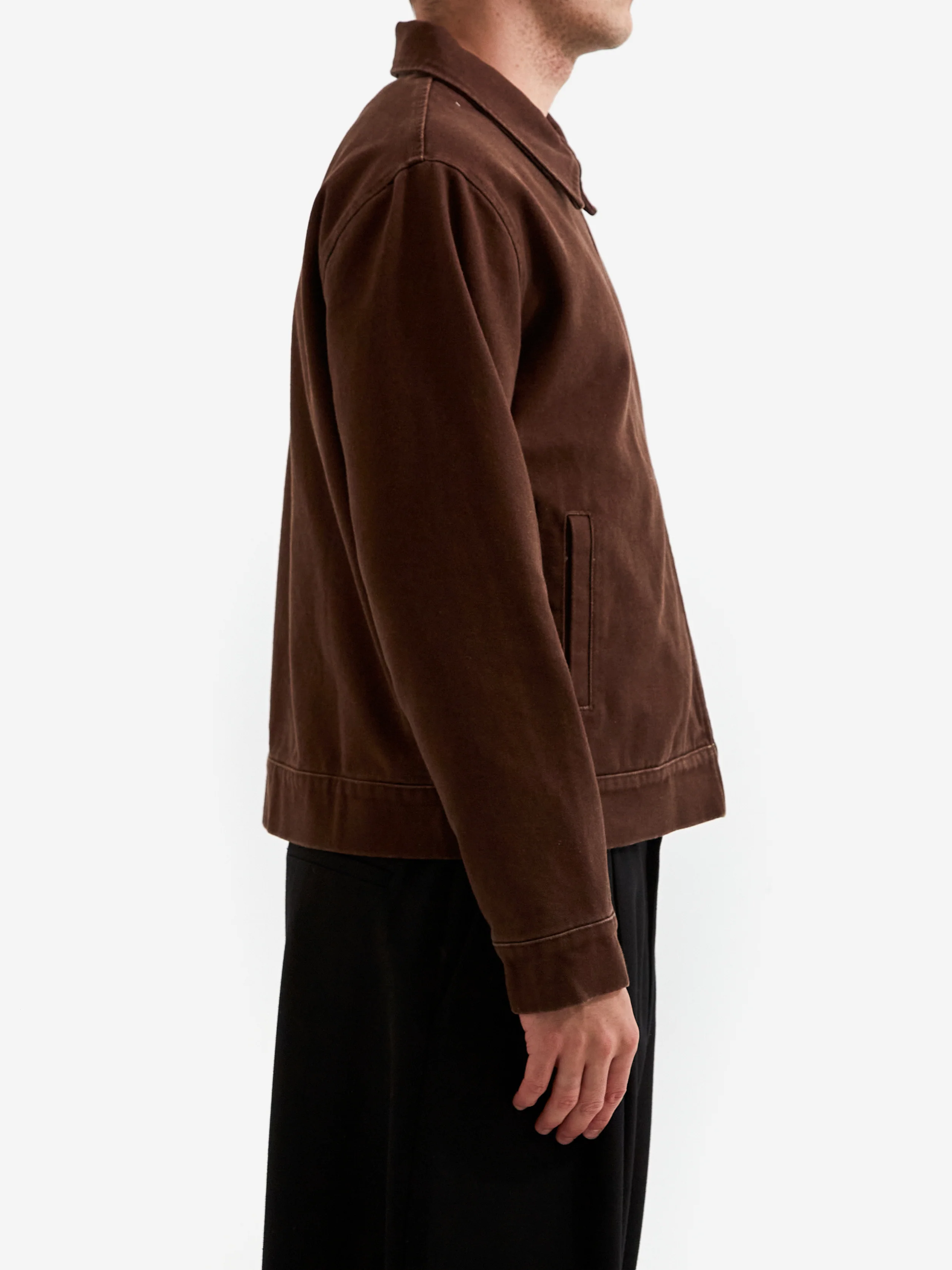 metalwood Cotton Canvas Zip Jacket - Chocolate - Image 5