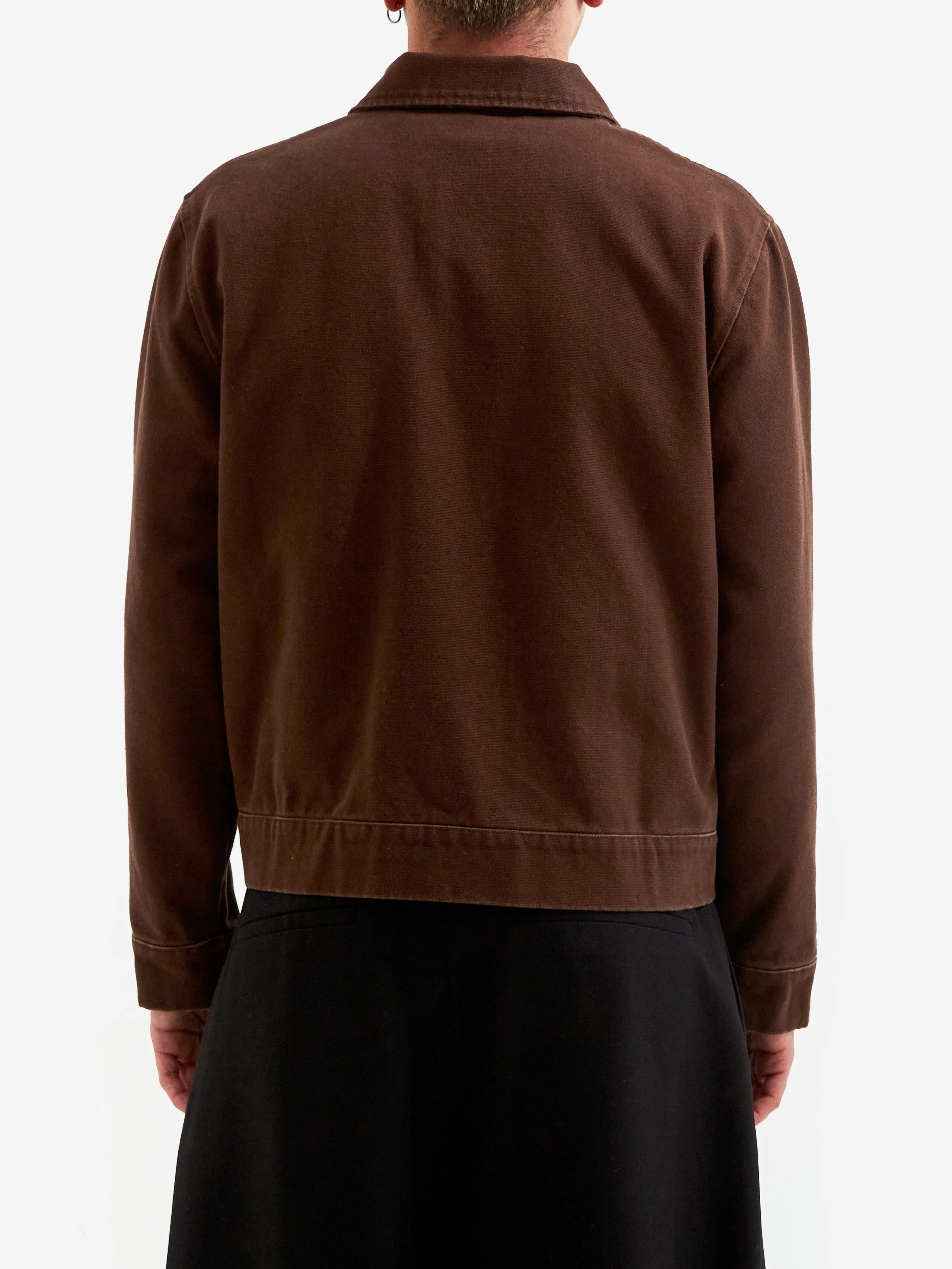 metalwood Cotton Canvas Zip Jacket - Chocolate - Image 6
