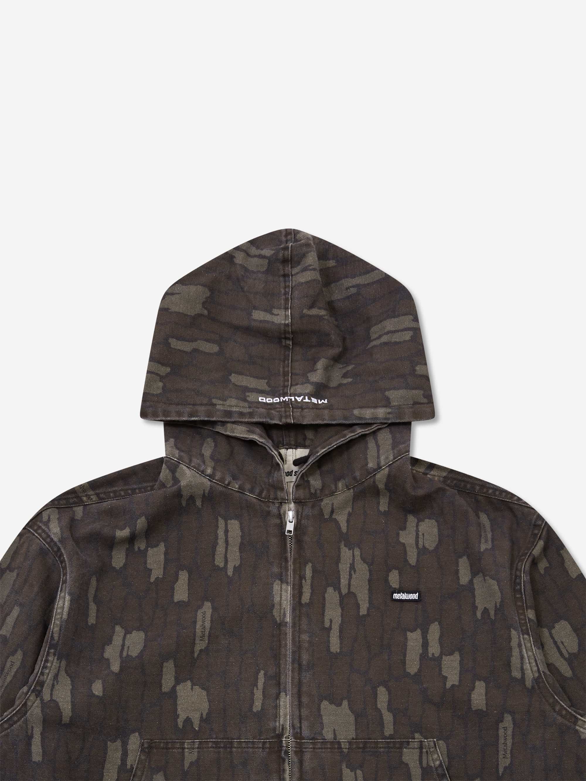 Metalwood Cotton Twill Zip Hoodie - Real Bark Camo - Image 2