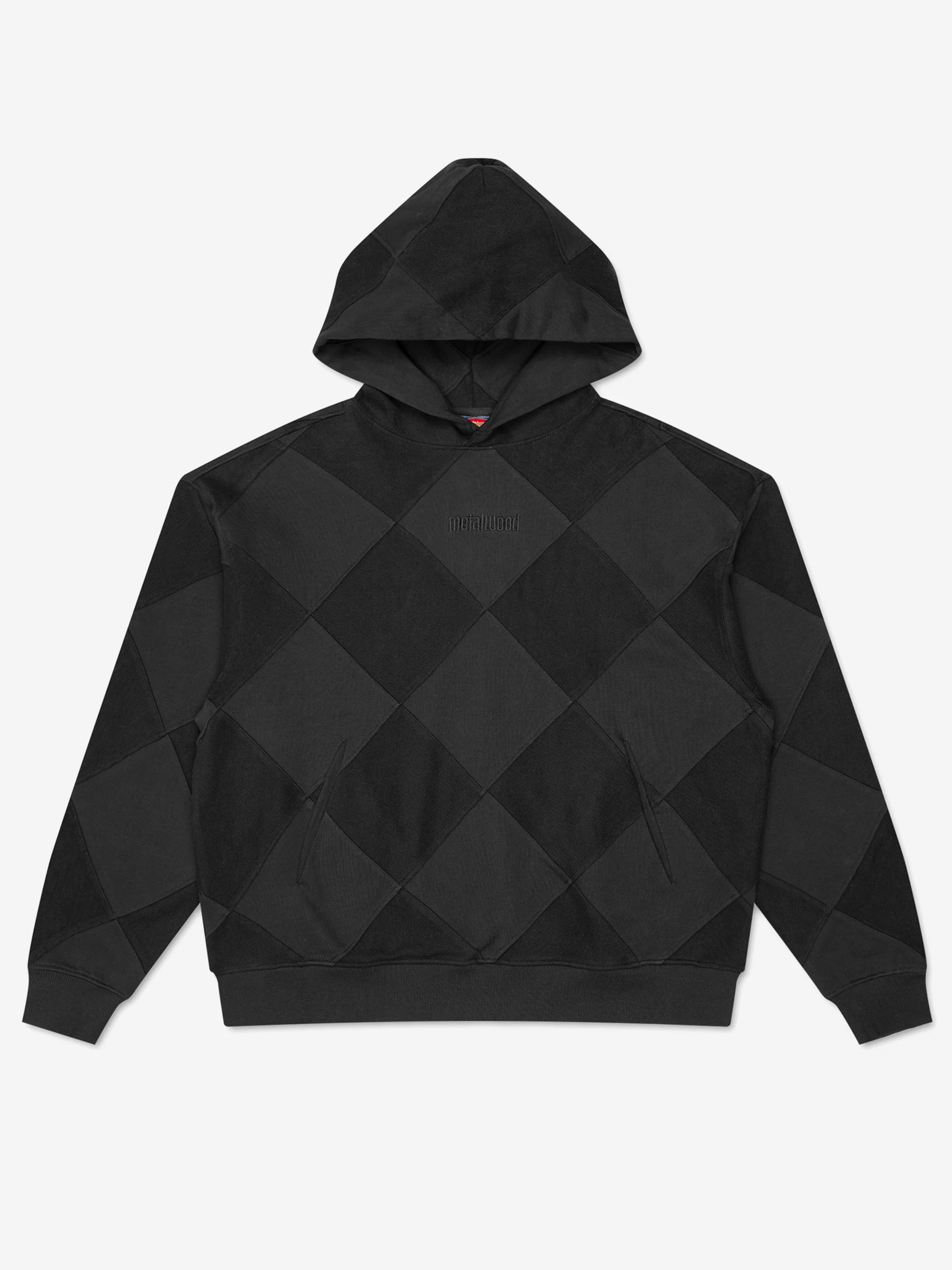 Metalwood Diamond Terry Hooded Sweatshirt - Black