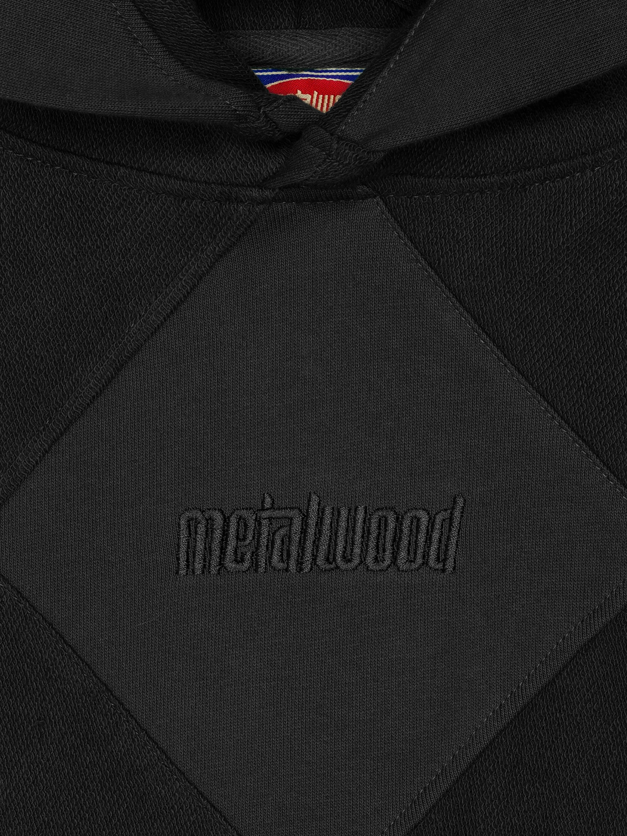Metalwood Diamond Terry Hooded Sweatshirt - Black - Image 3