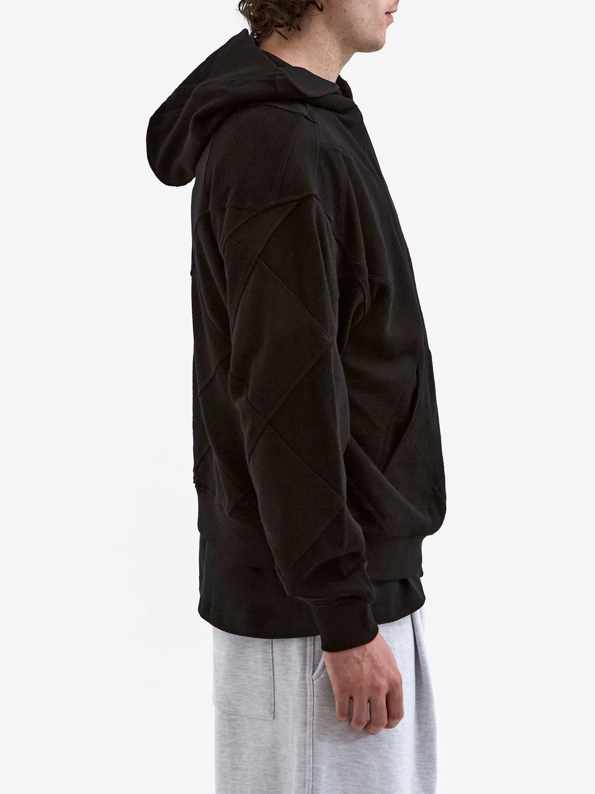 Metalwood Diamond Terry Hooded Sweatshirt - Black - Image 5