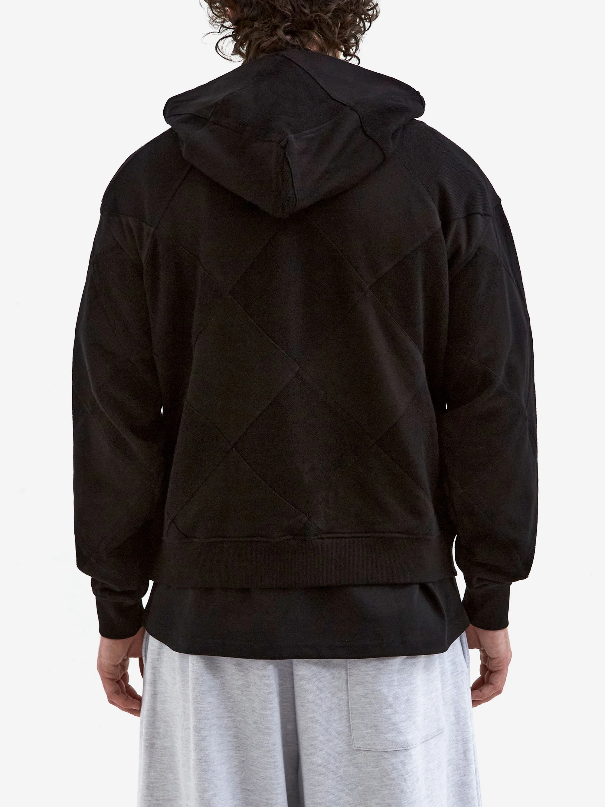 Metalwood Diamond Terry Hooded Sweatshirt - Black - Image 6