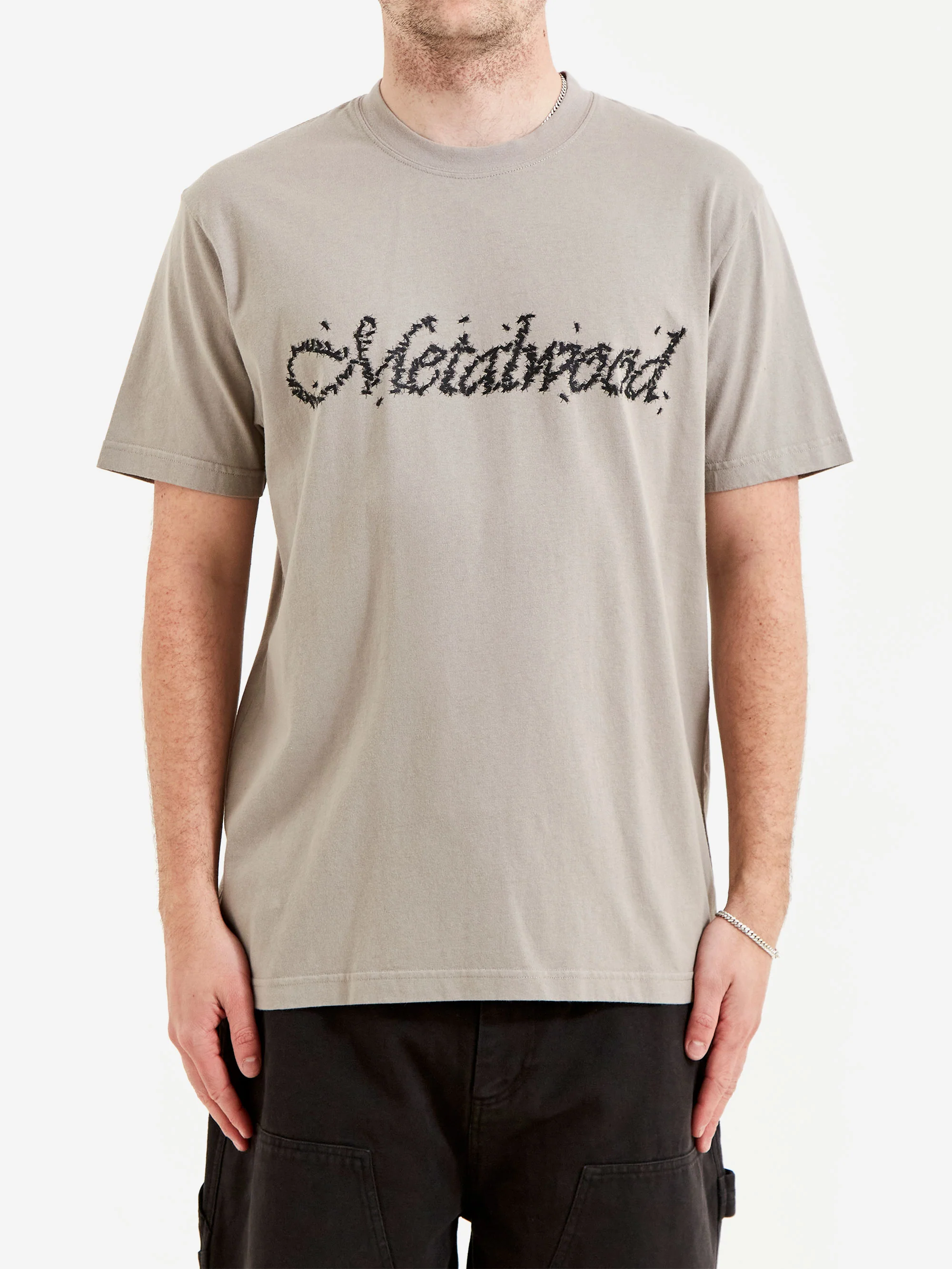 Metalwood Flies T-Shirt - Taupe - Image 2