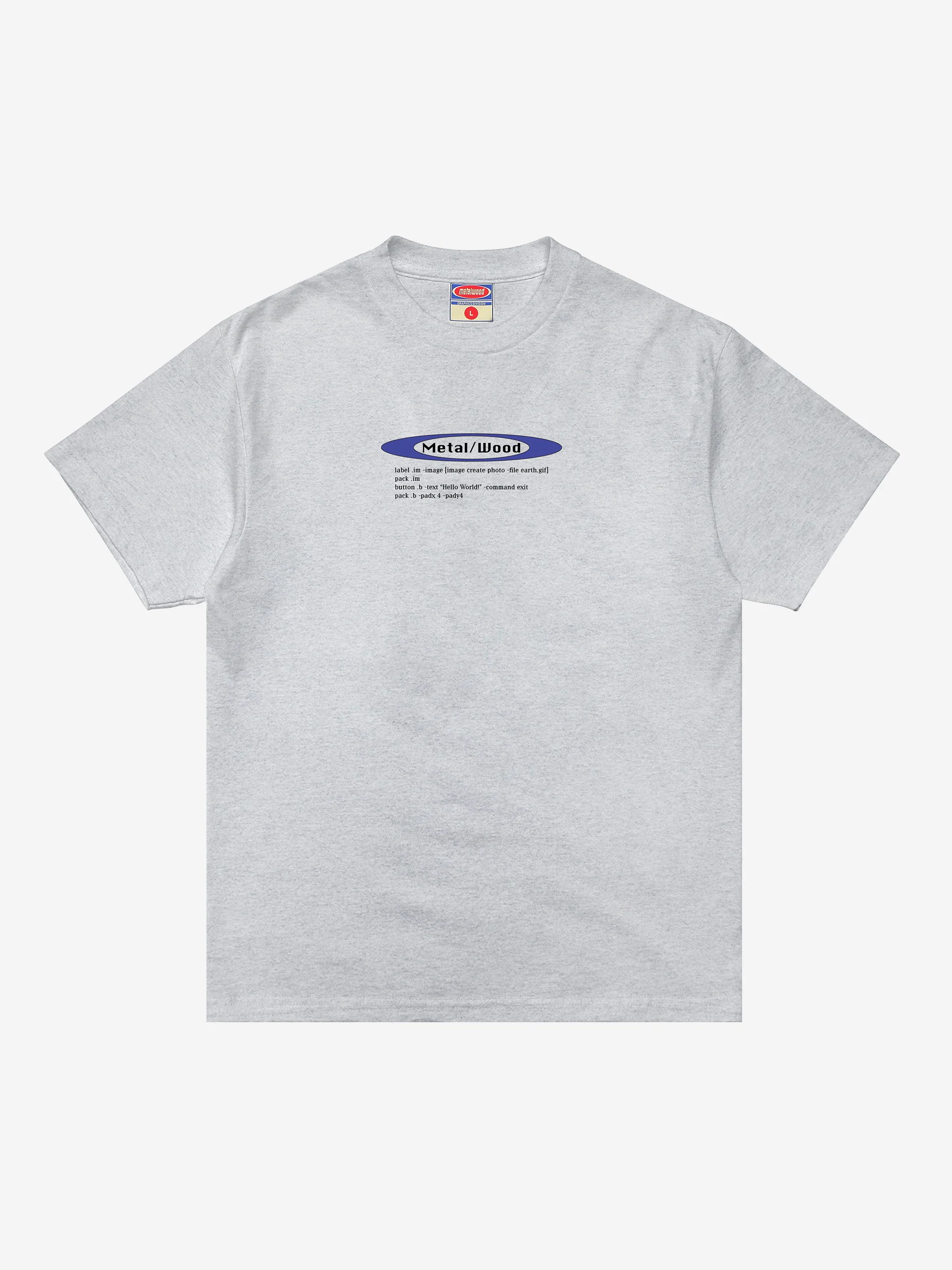metalwood Hello World T-Shirt - Heather Grey