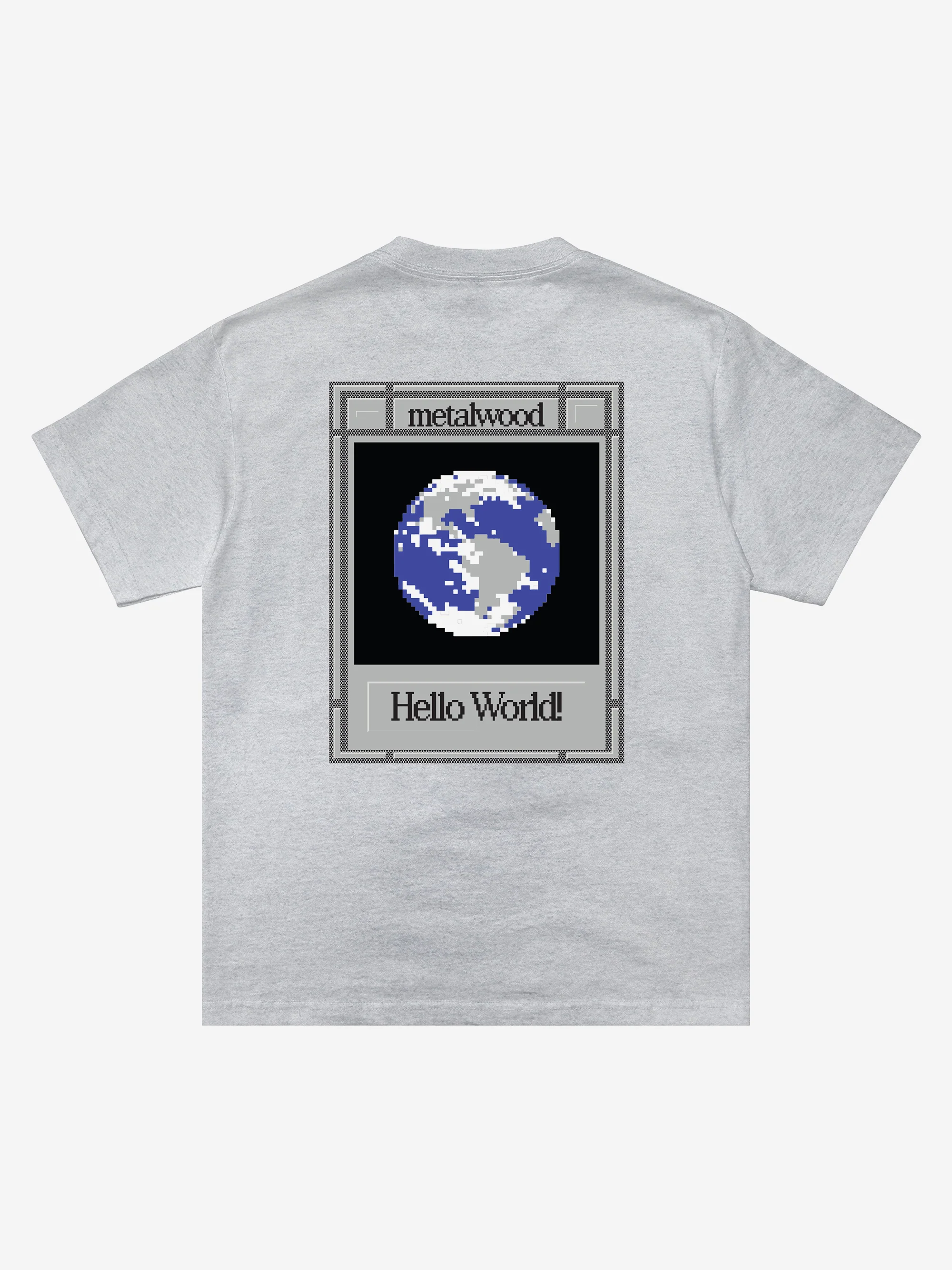 metalwood Hello World T-Shirt - Heather Grey - Image 3
