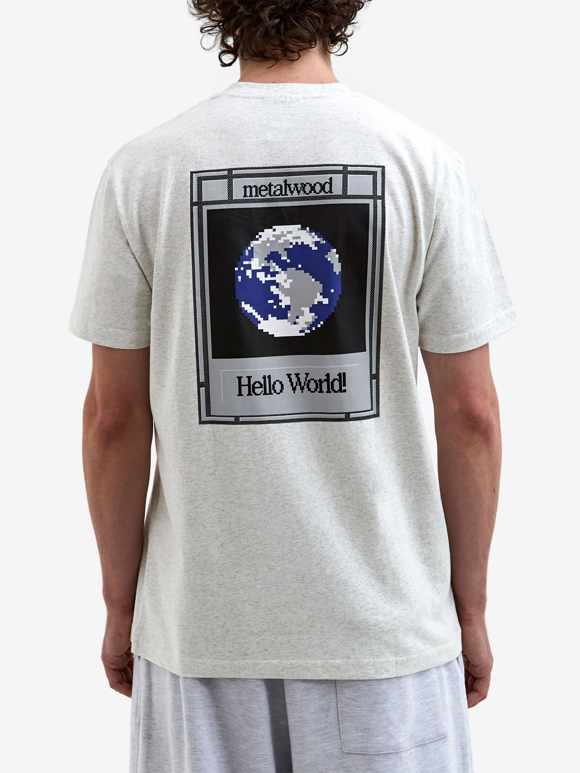metalwood Hello World T-Shirt - Heather Grey - Image 5