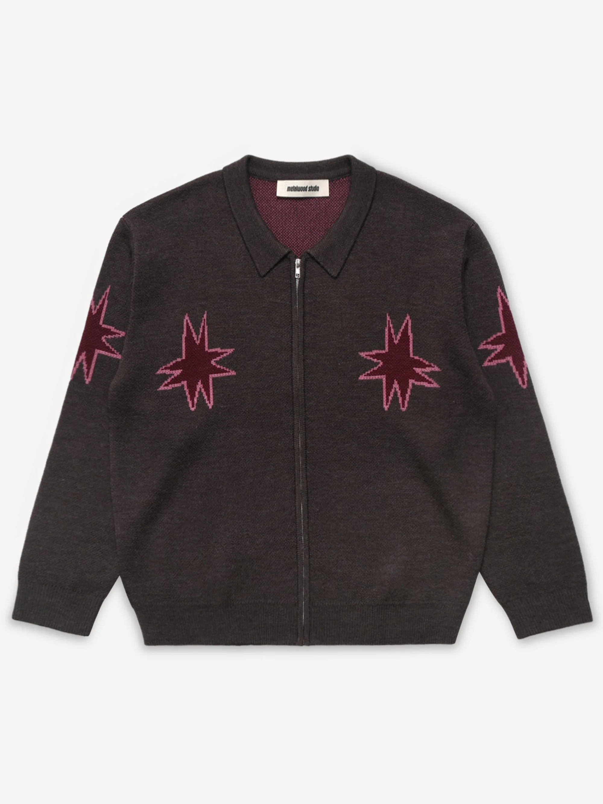 Metalwood Kiki Zip Knit Longsleeve Polo - Graphite