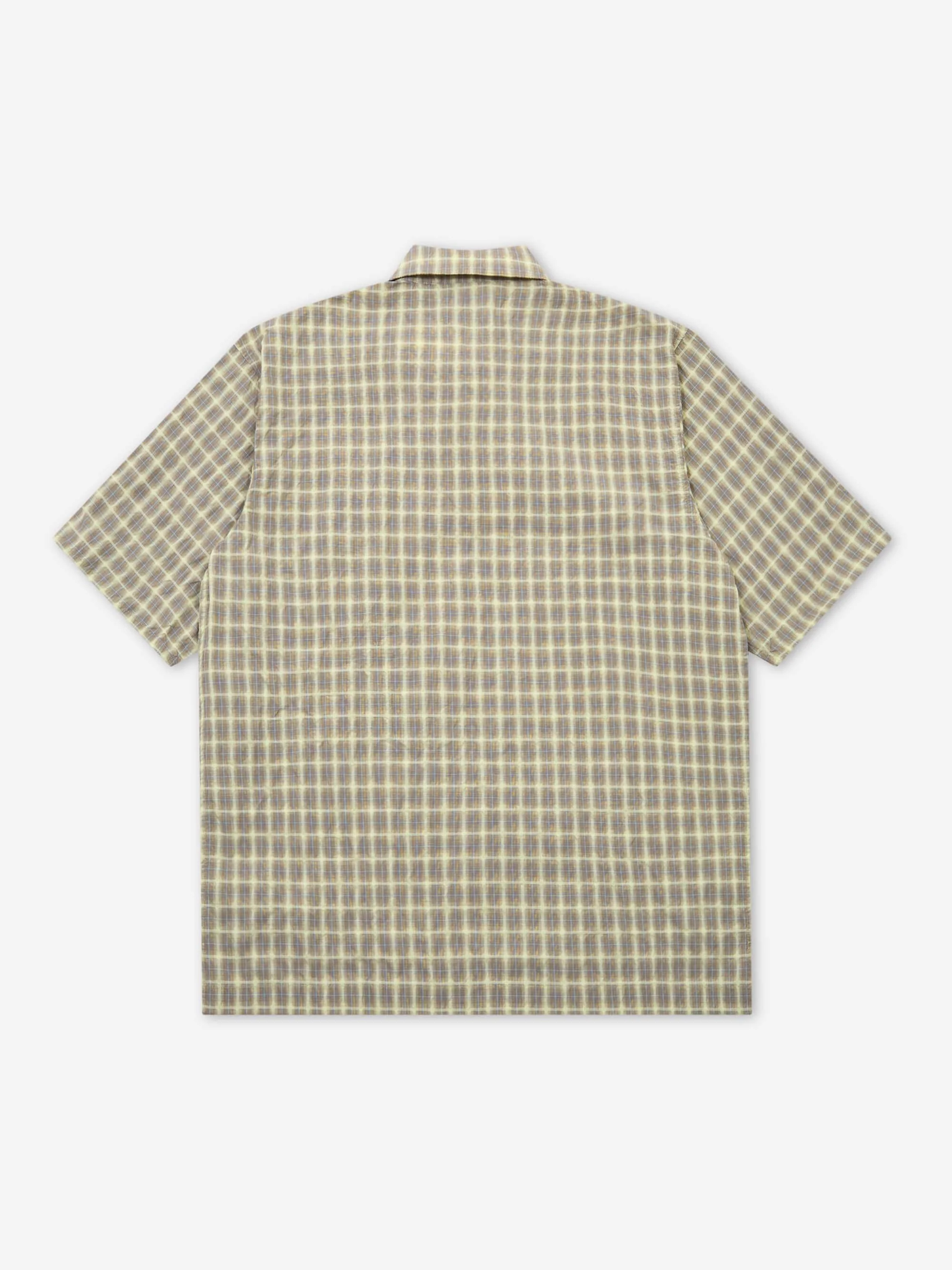 Metalwood Oversized Snap Top Polo - Tan Plaid - Image 3