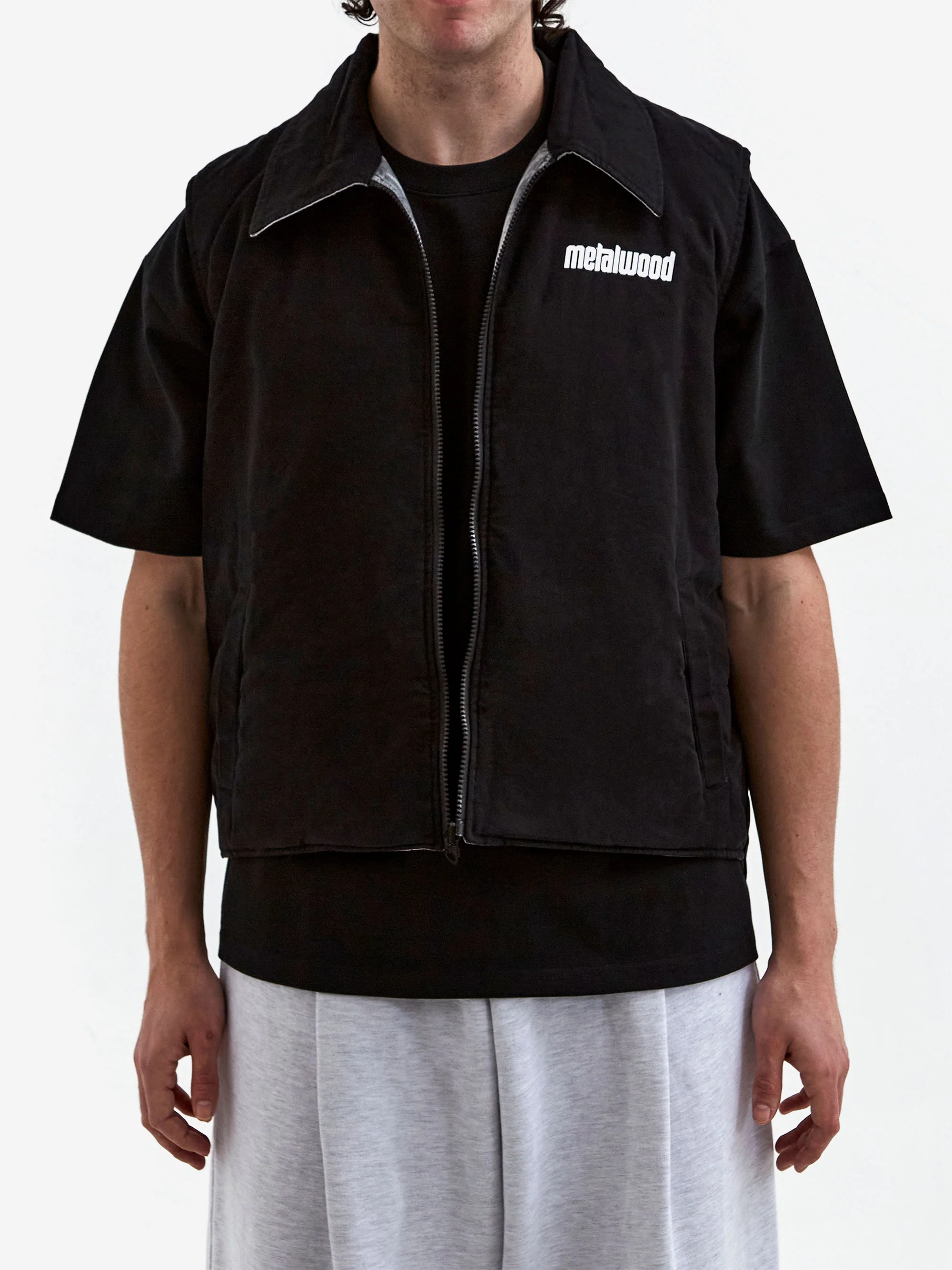 Metalwood Poly Filled Reversible Vest - Black - Image 2