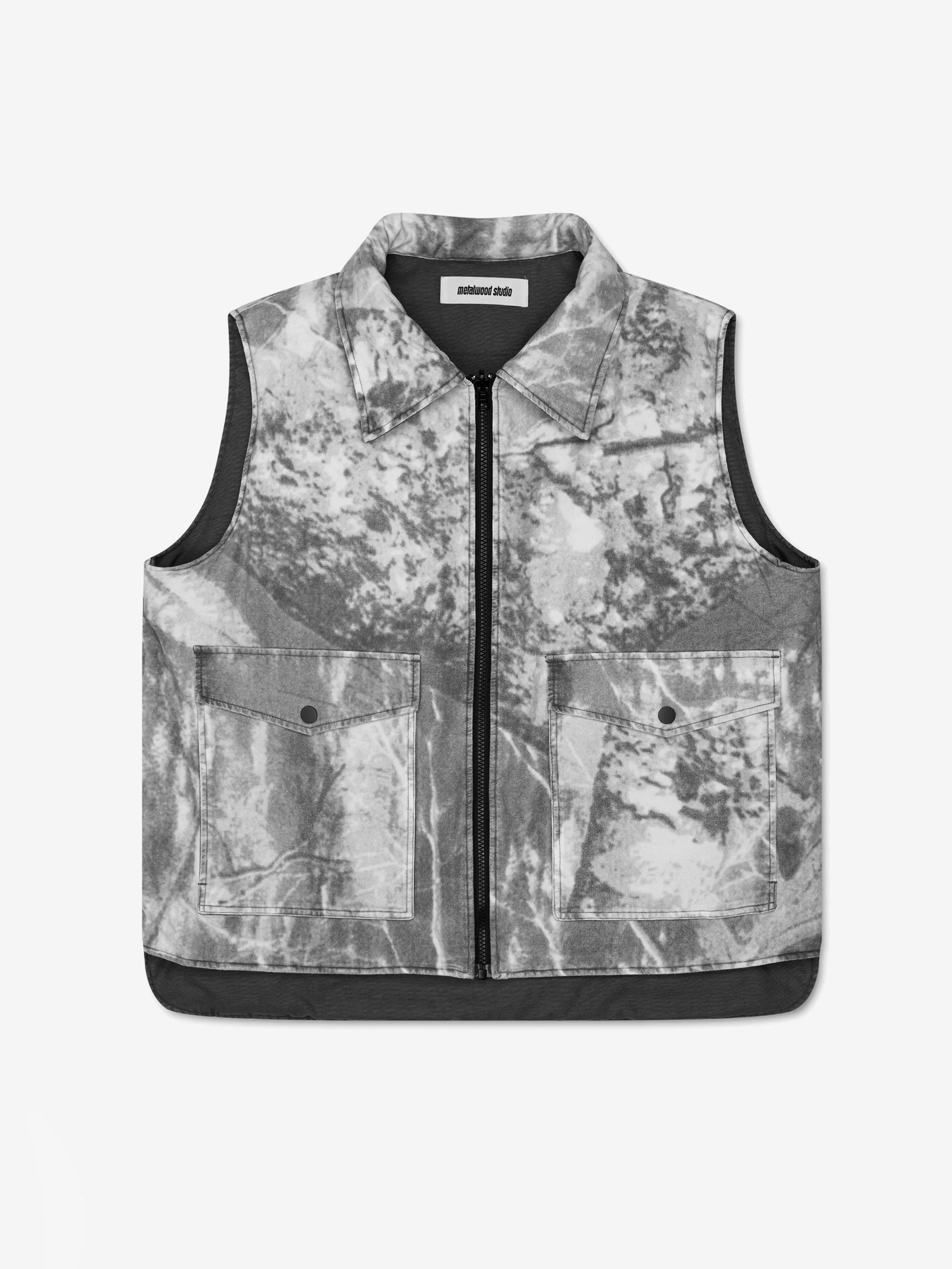 Metalwood Poly Filled Reversible Vest - Black - Image 3