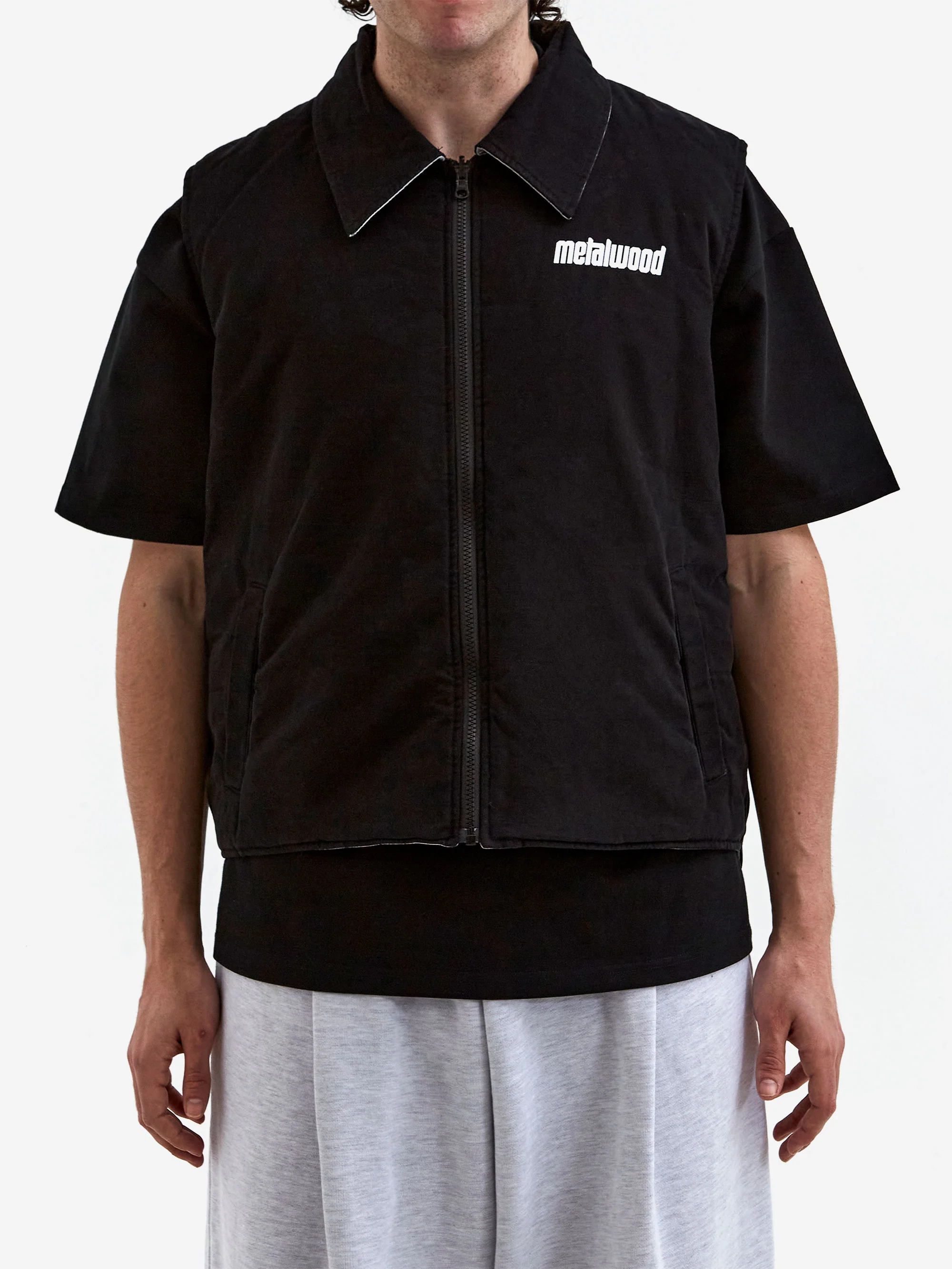 Metalwood Poly Filled Reversible Vest - Black - Image 5