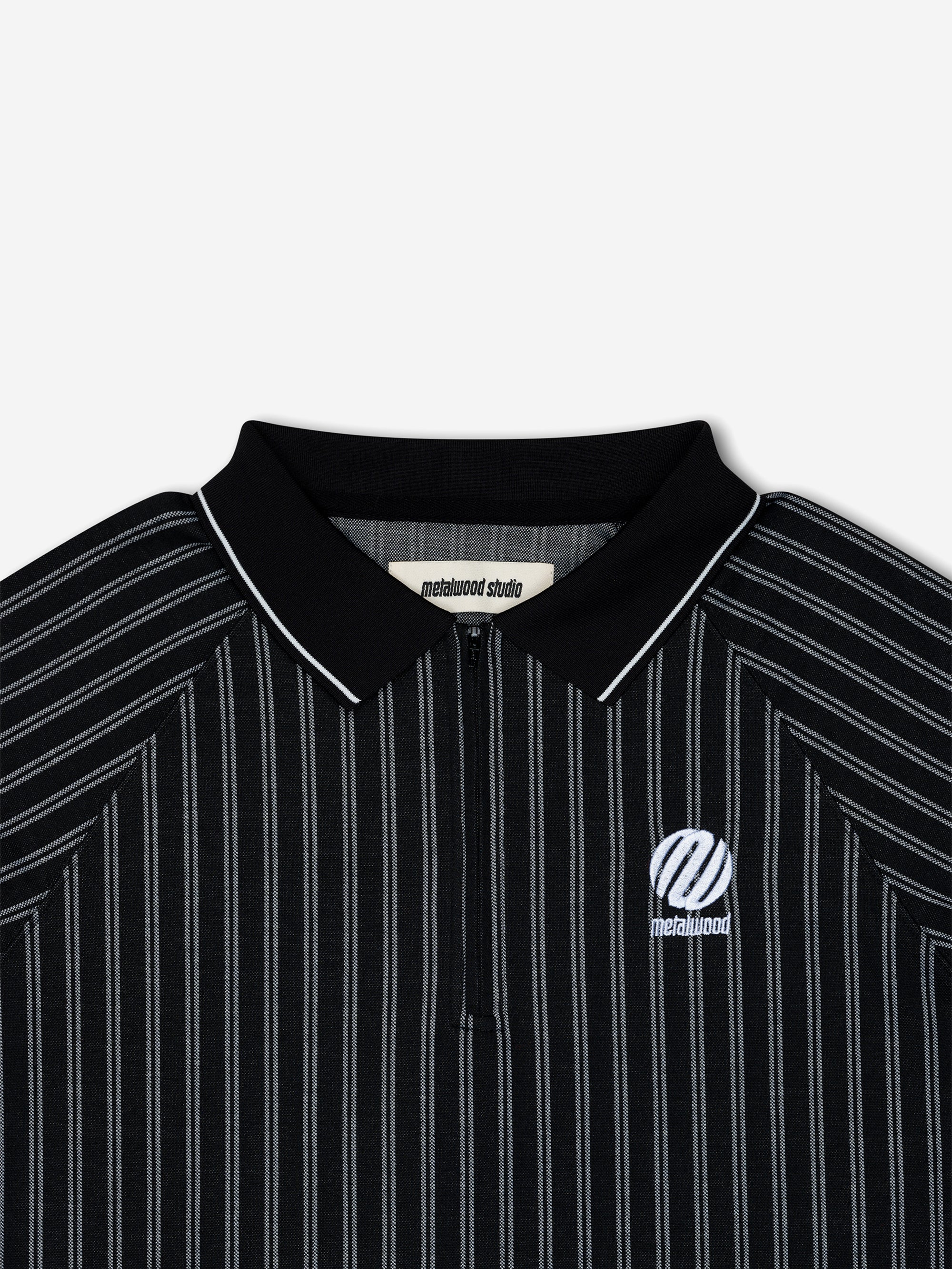 Metalwood Ribbed LS Polo 	- Black - Image 3