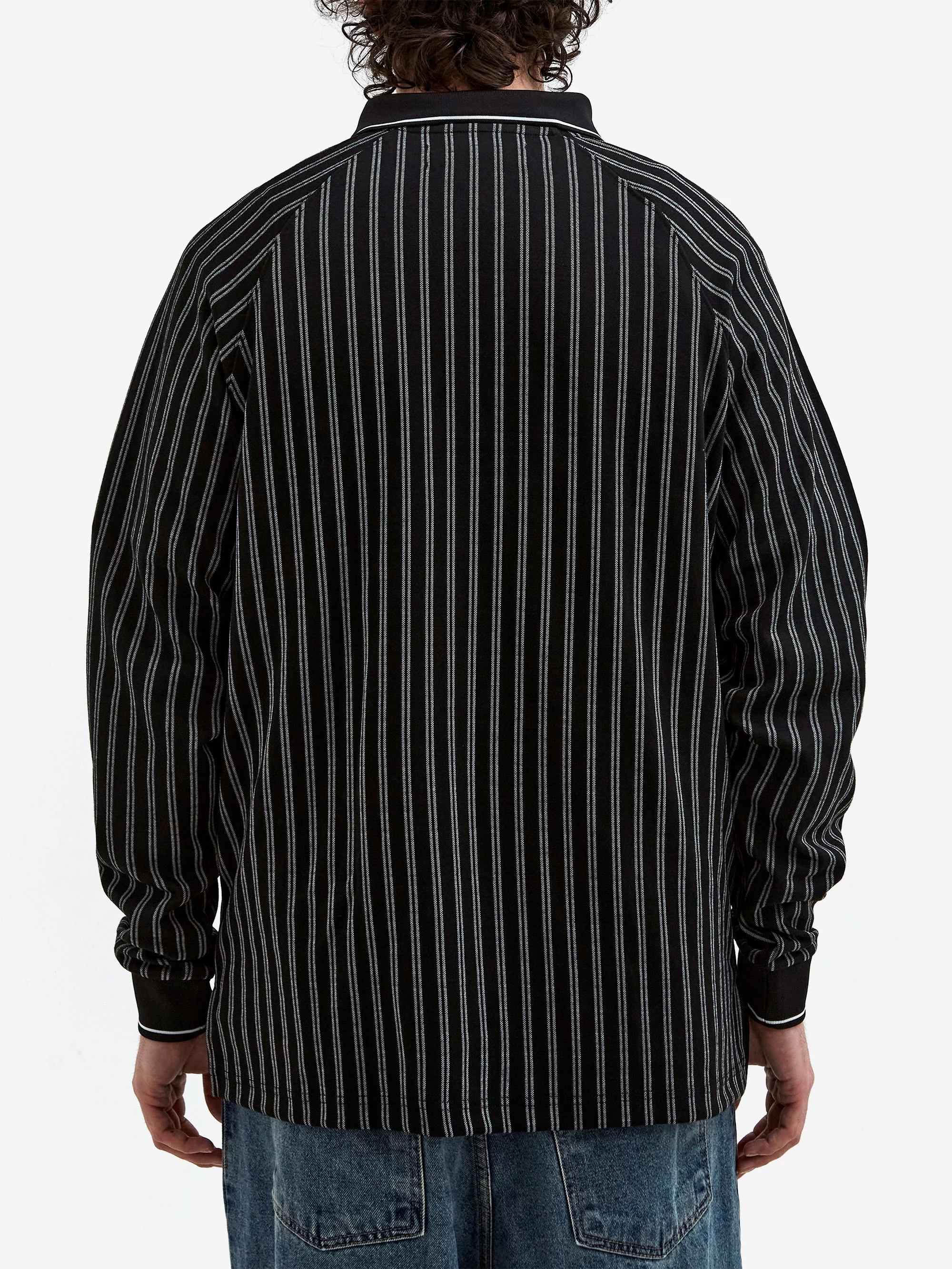Metalwood Ribbed LS Polo 	- Black - Image 6