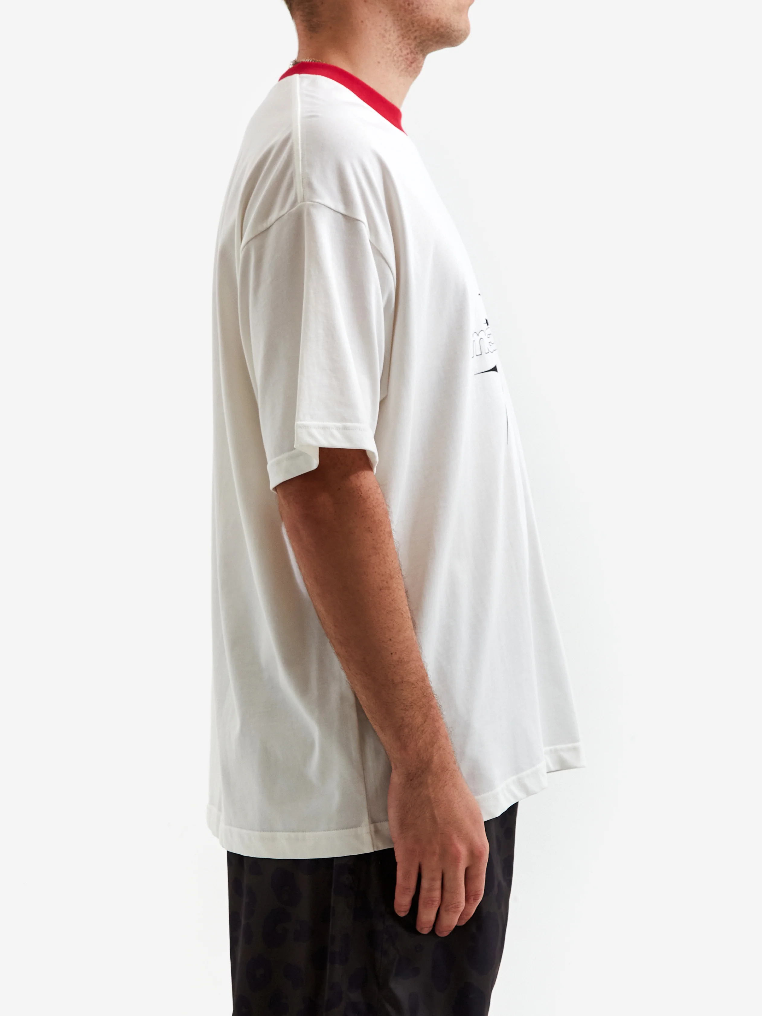 metalwood Twinkle Oversized T-Shirt - White & Tomato - Image 3