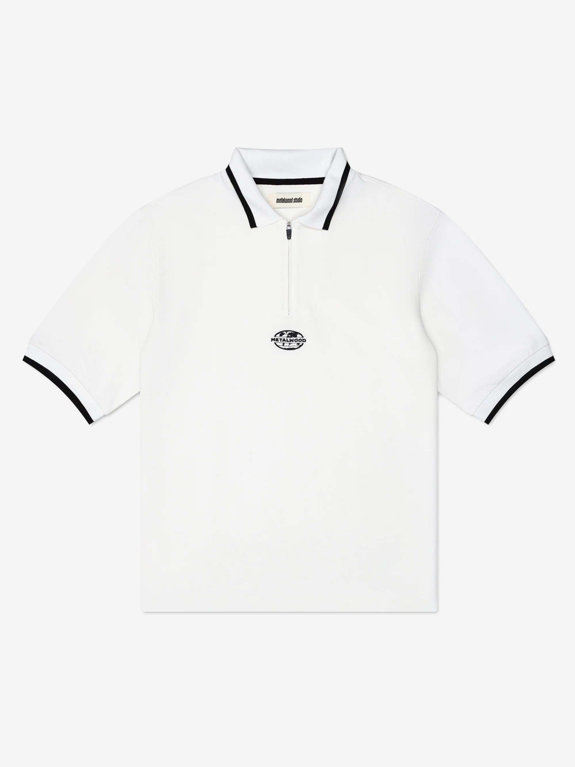 Metalwood World Class Zip Polo - White