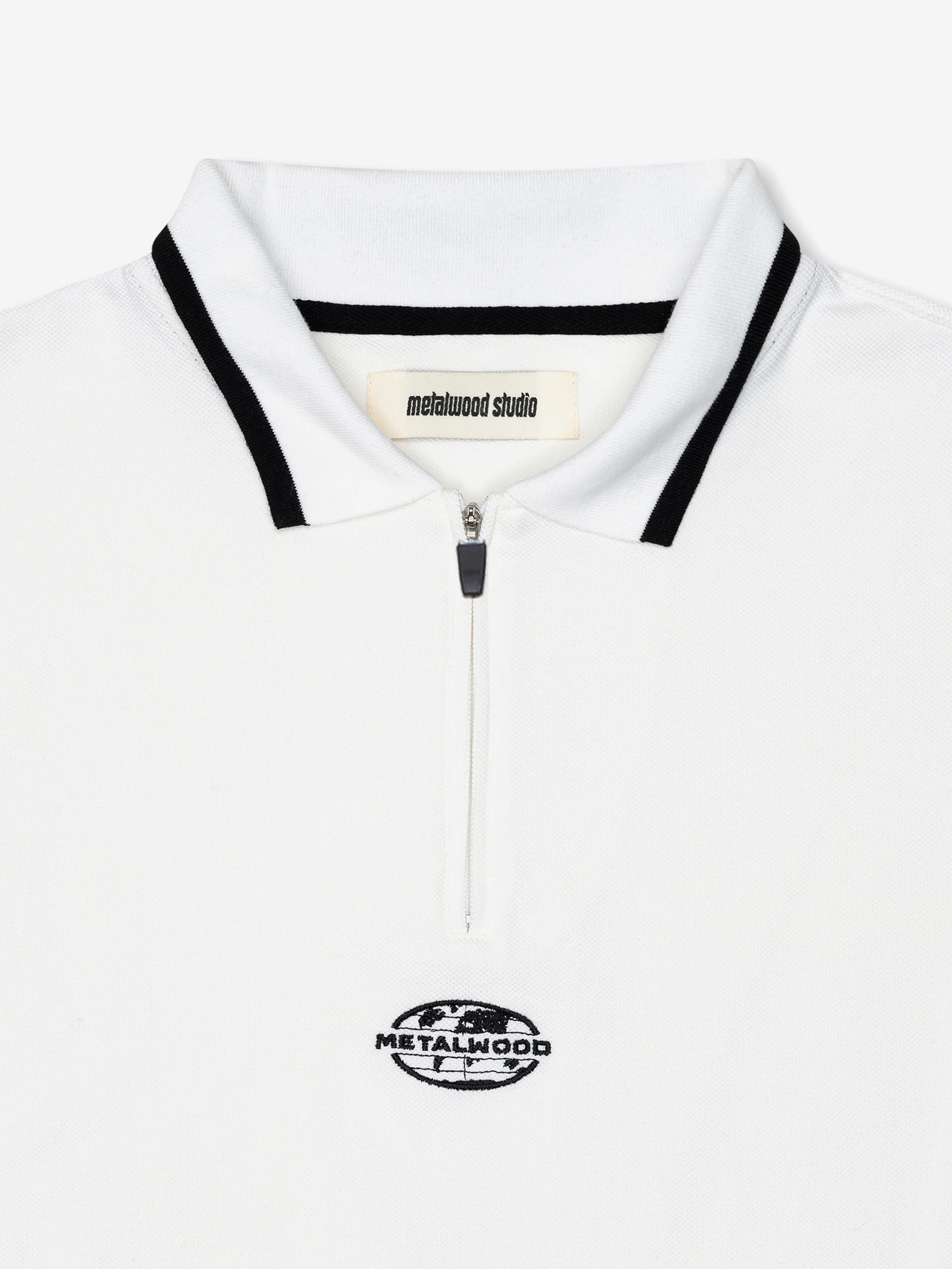 Metalwood World Class Zip Polo - White - Image 3