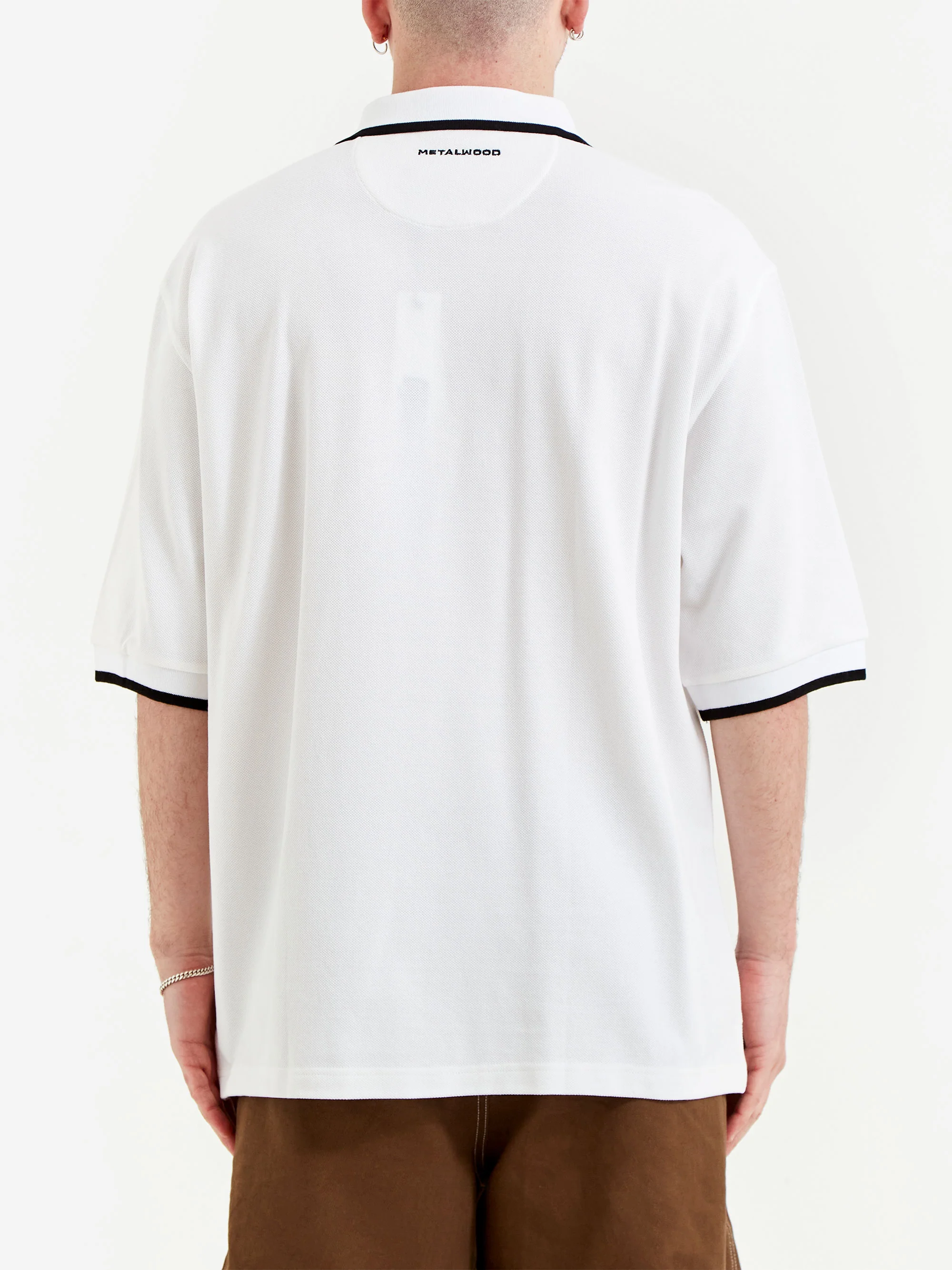 Metalwood World Class Zip Polo - White - Image 6