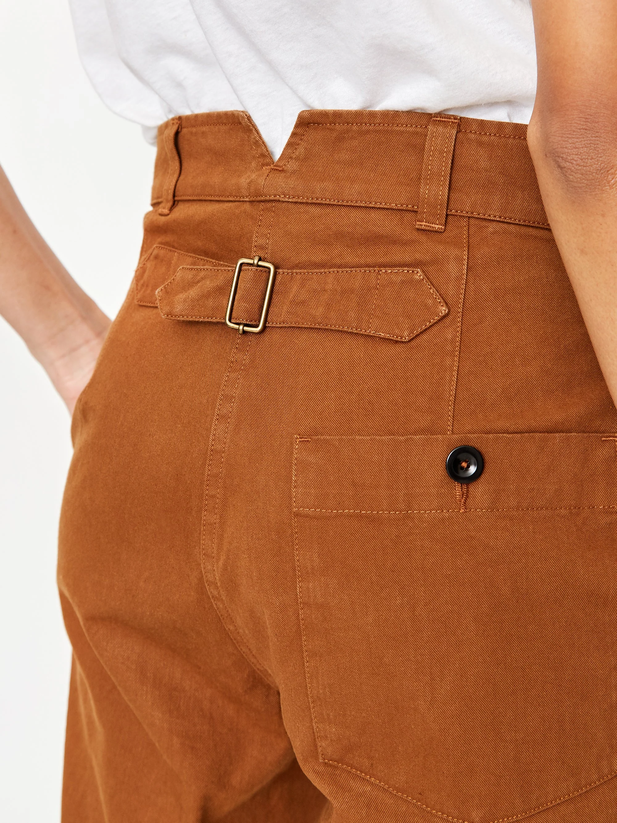 MHL. By Margaret Howell Cinched Back Tapered Trouser - Rust - Image 5