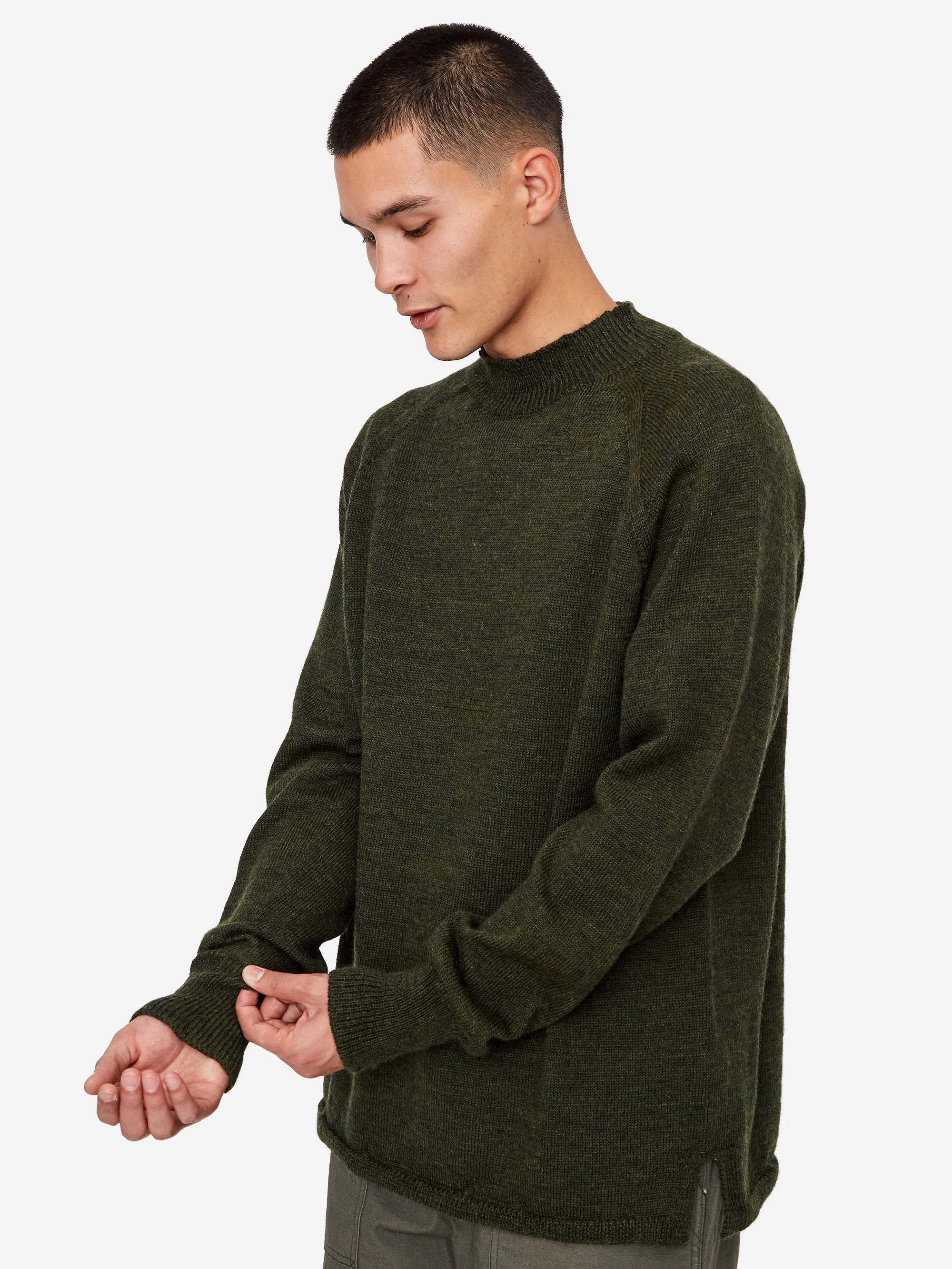 MHL. By Margaret Howell Crewneck Jumper - Loden - Image 7