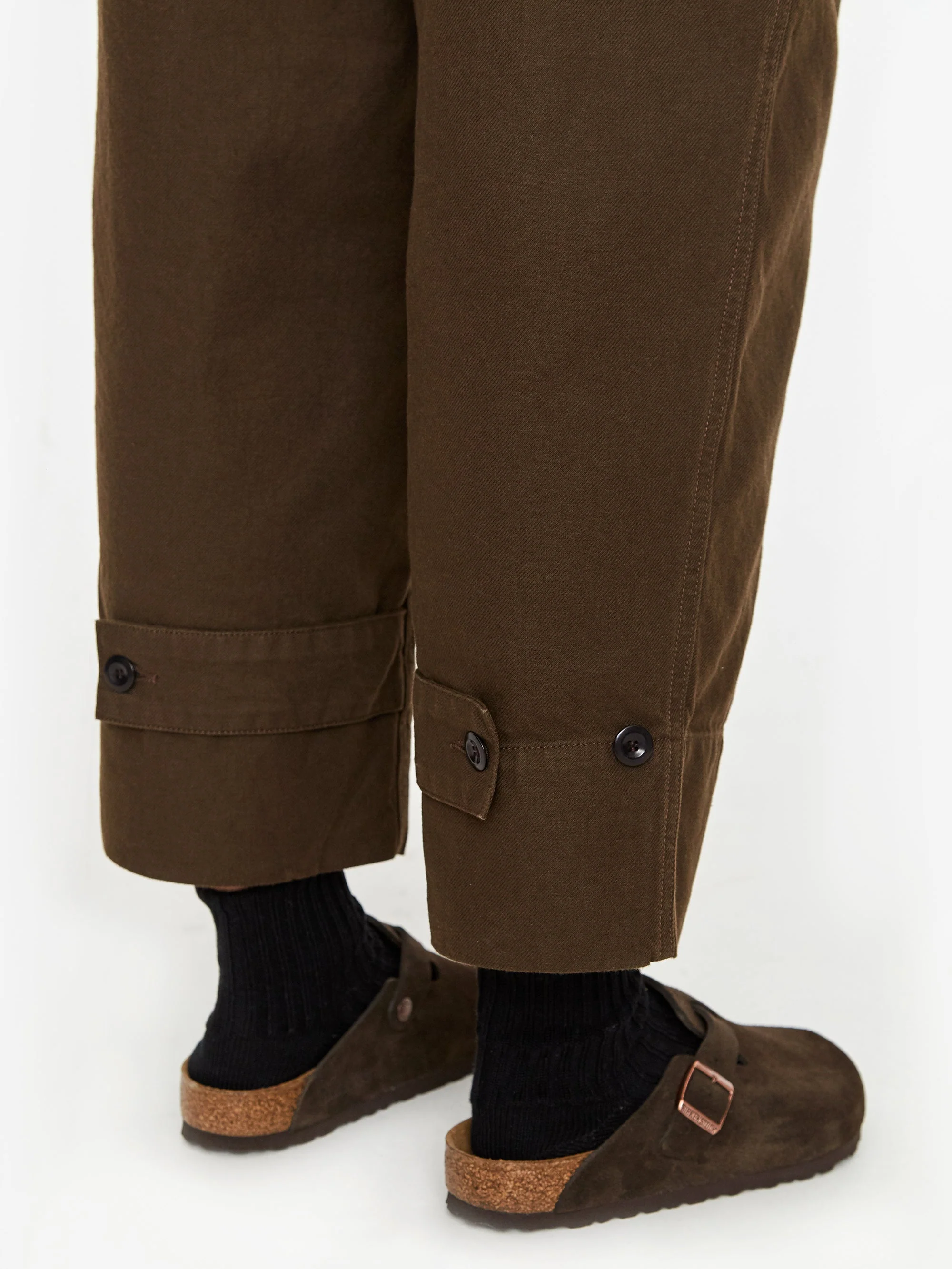 MHL. By Margaret Howell Cropped Ankle Tab Trouser - Bark - Image 6