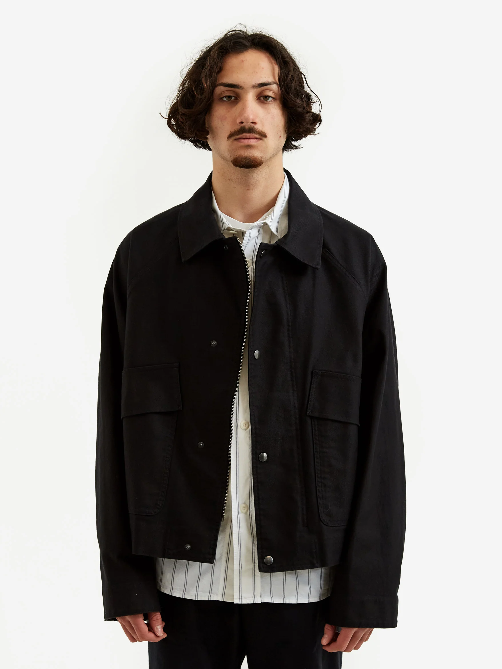 MHL. By Margaret Howell Cropped Worker Jacket - Ink - Image 6