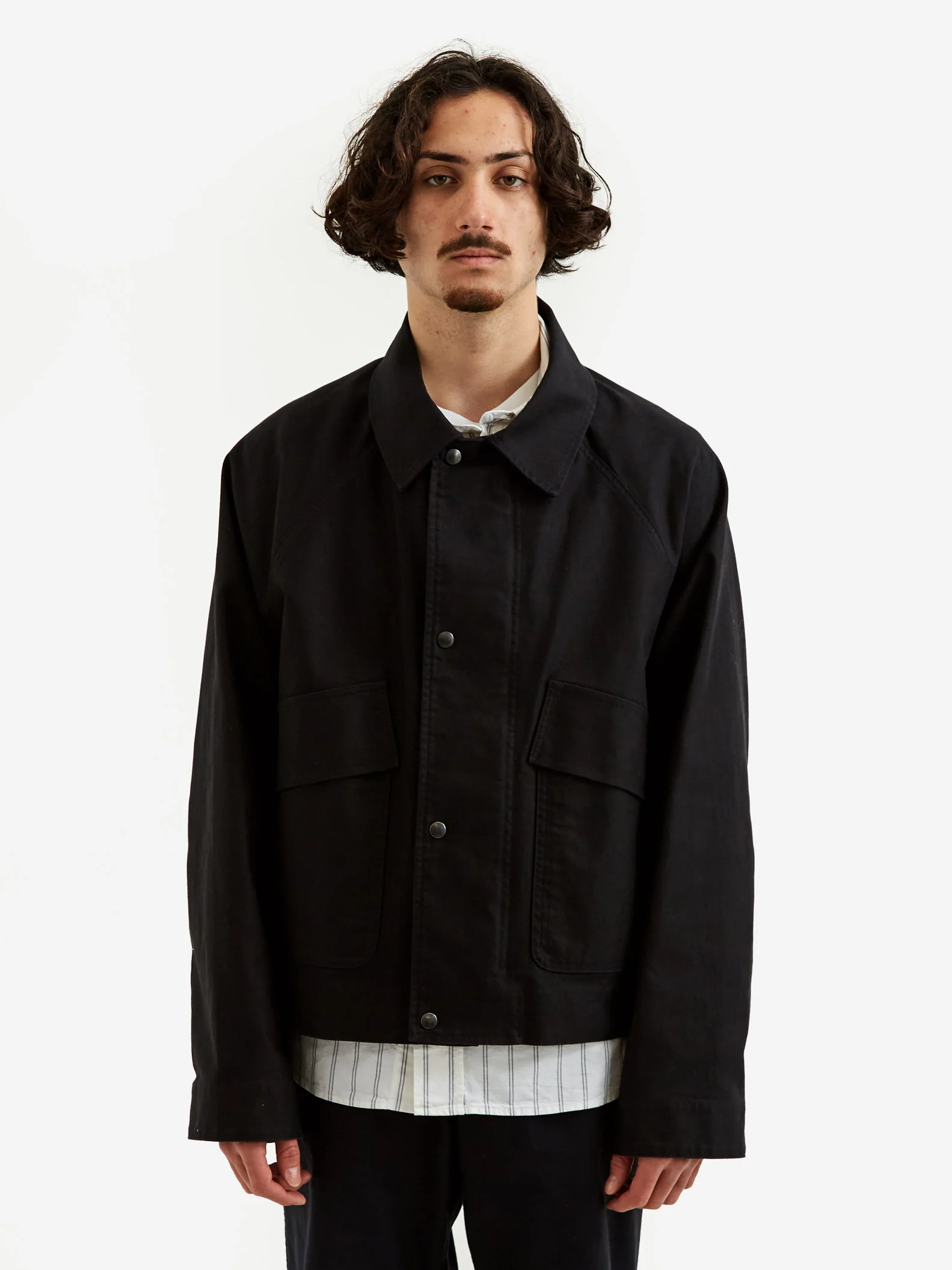 MHL. By Margaret Howell Cropped Worker Jacket - Ink - Image 8