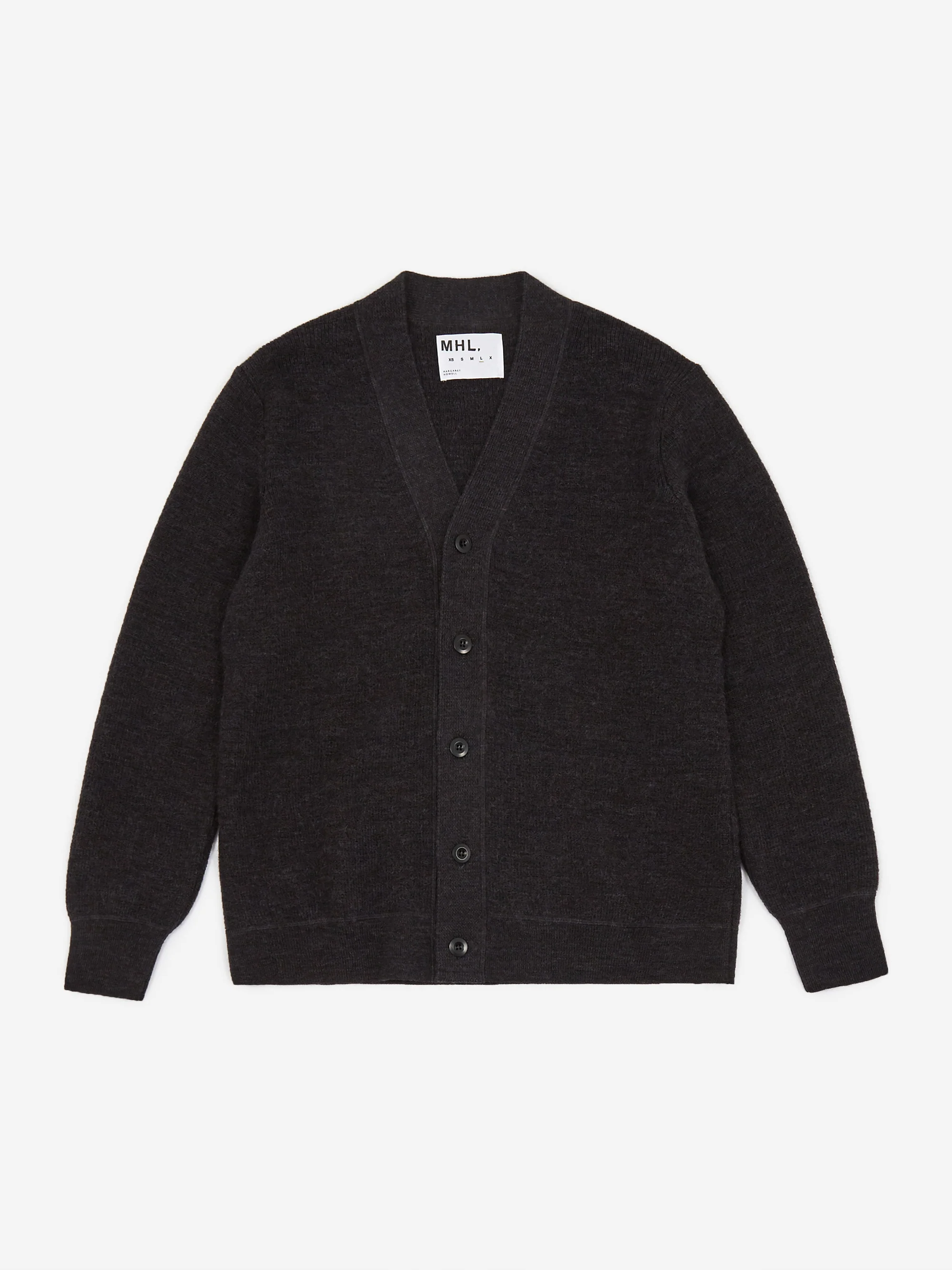 MHL. By Margaret Howell Flatlock Cardigan - Charcoal - Image 2