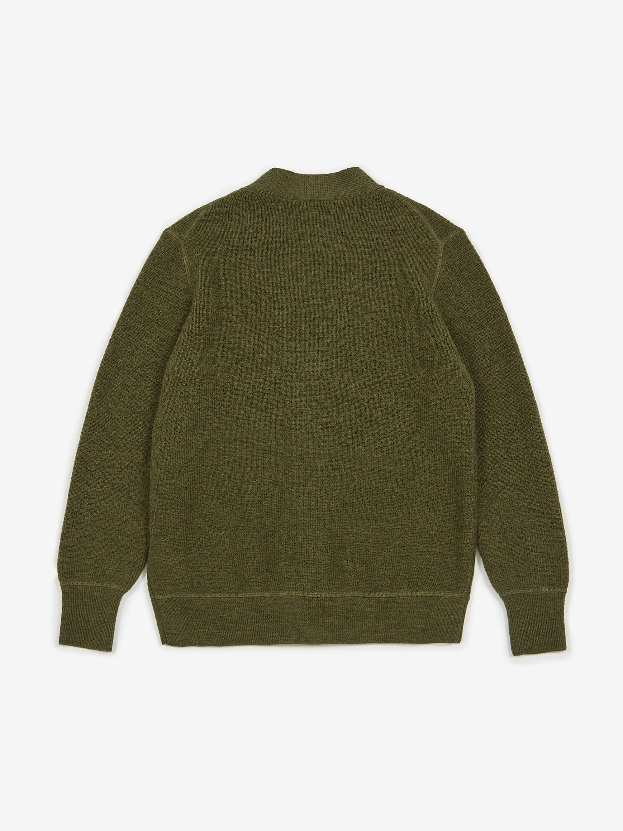 MHL. By Margaret Howell Flatlock Cardigan W - Dark Khaki - Image 10