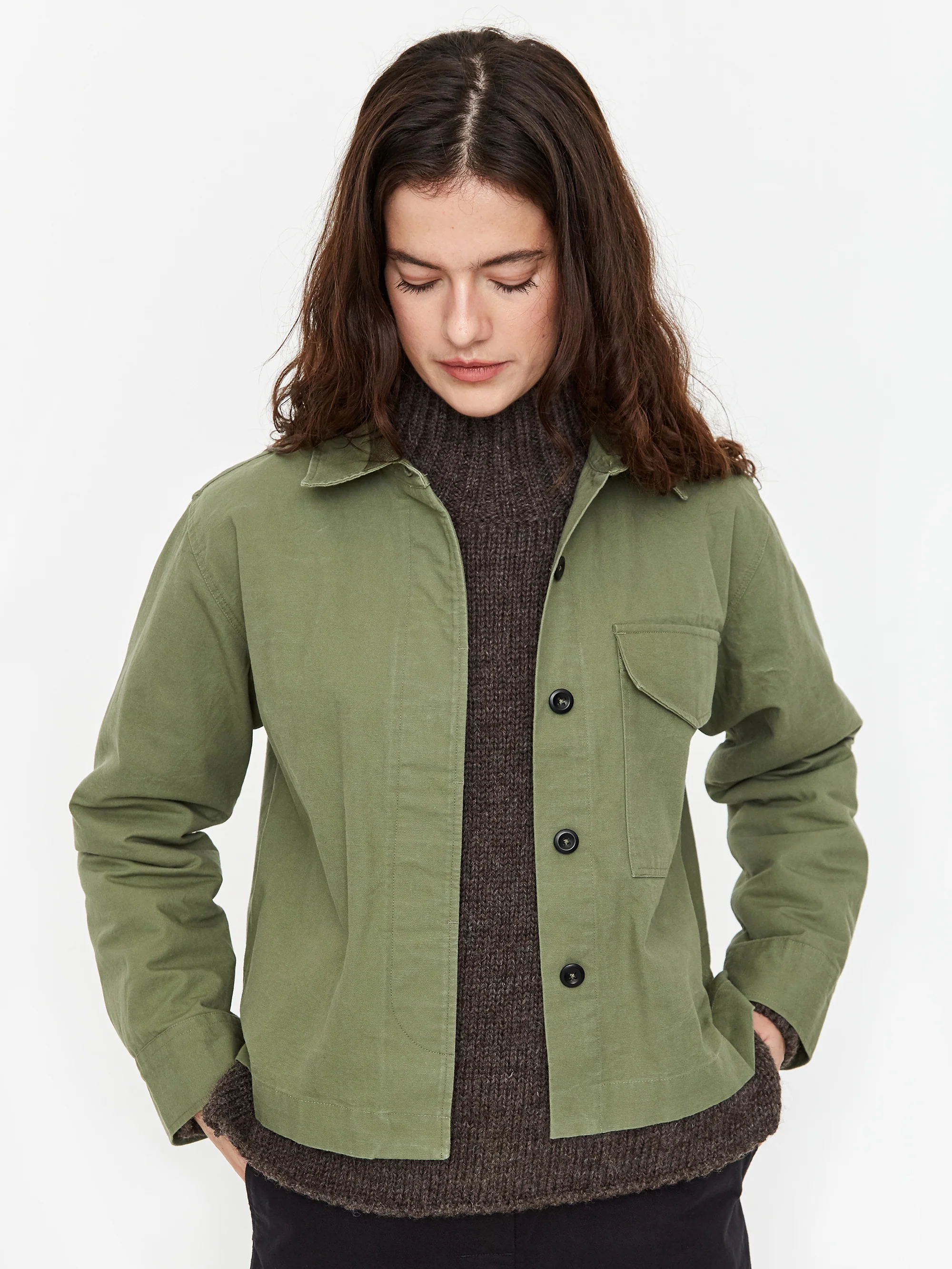 MHL. By Margaret Howell Overall Longsleeve Shirt - Khaki - Image 4