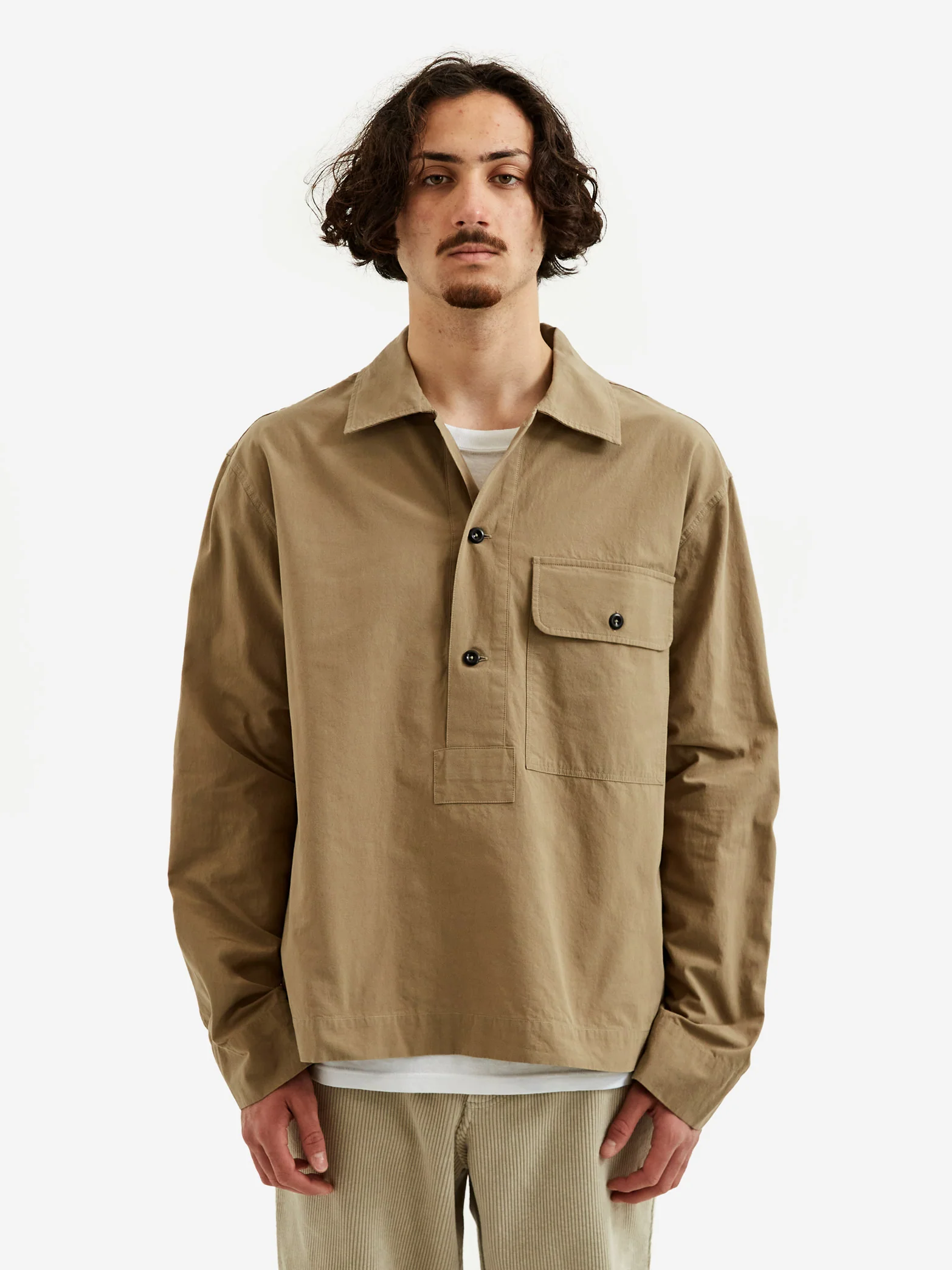 MHL. By Margaret Howell Pull On Utility Shirt - Mouse - Image 2