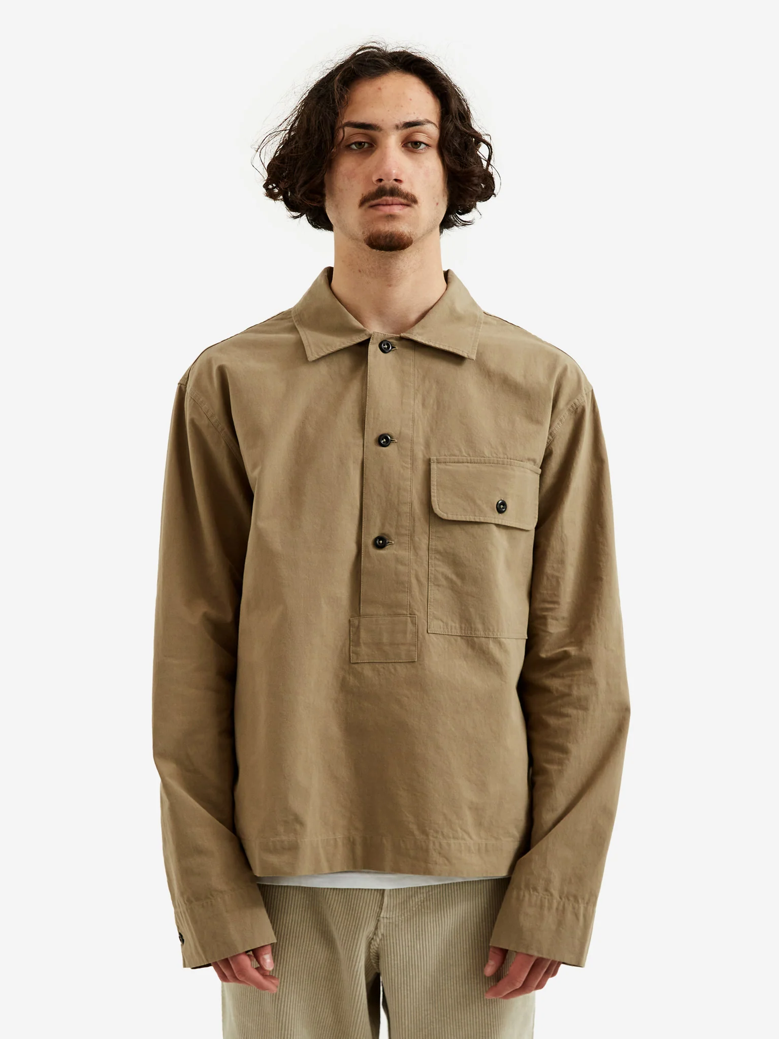 MHL. By Margaret Howell Pull On Utility Shirt - Mouse - Image 8