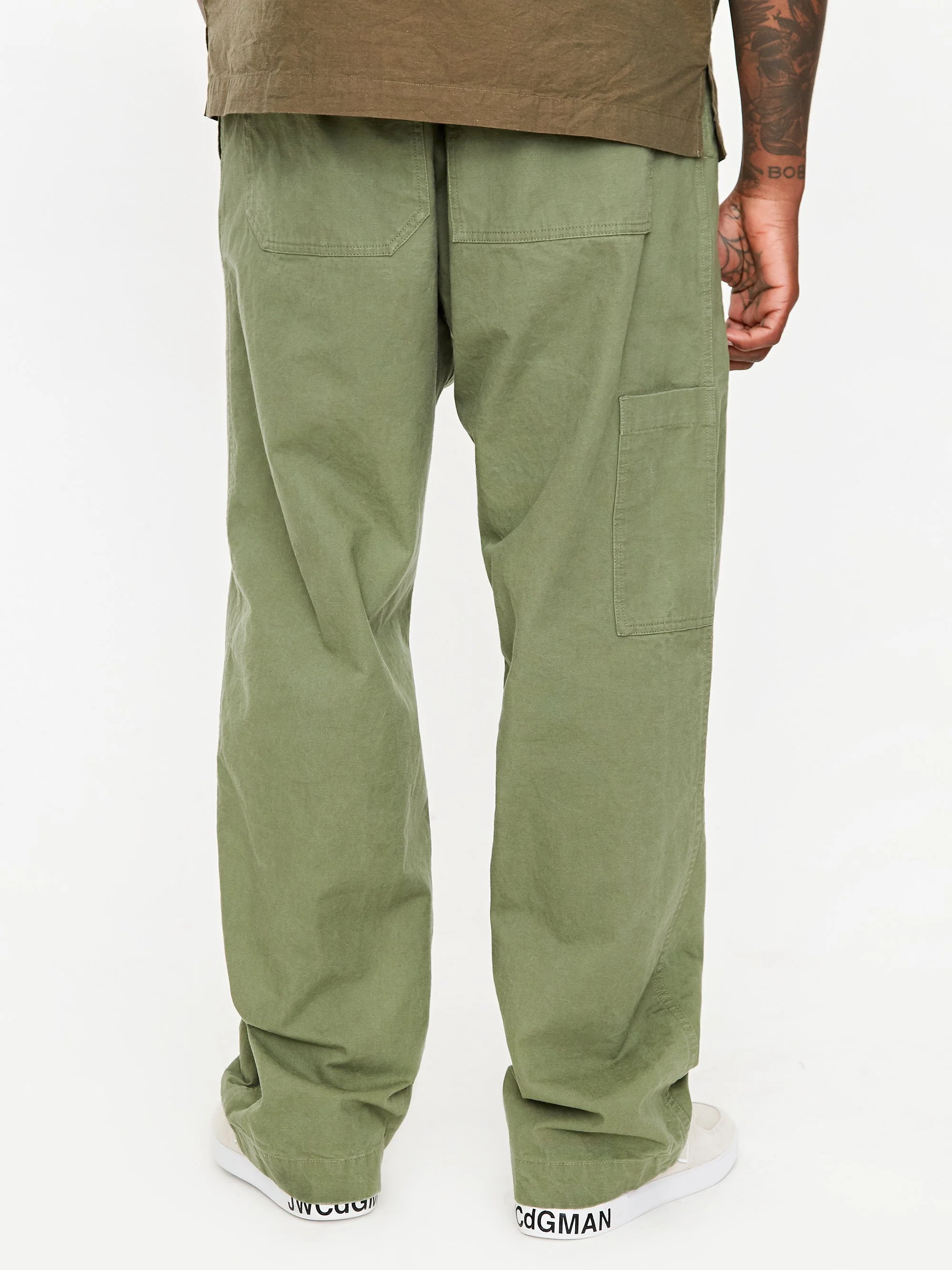 MHL. By Margaret Howell Pull Up Trouser - Khaki - Image 7