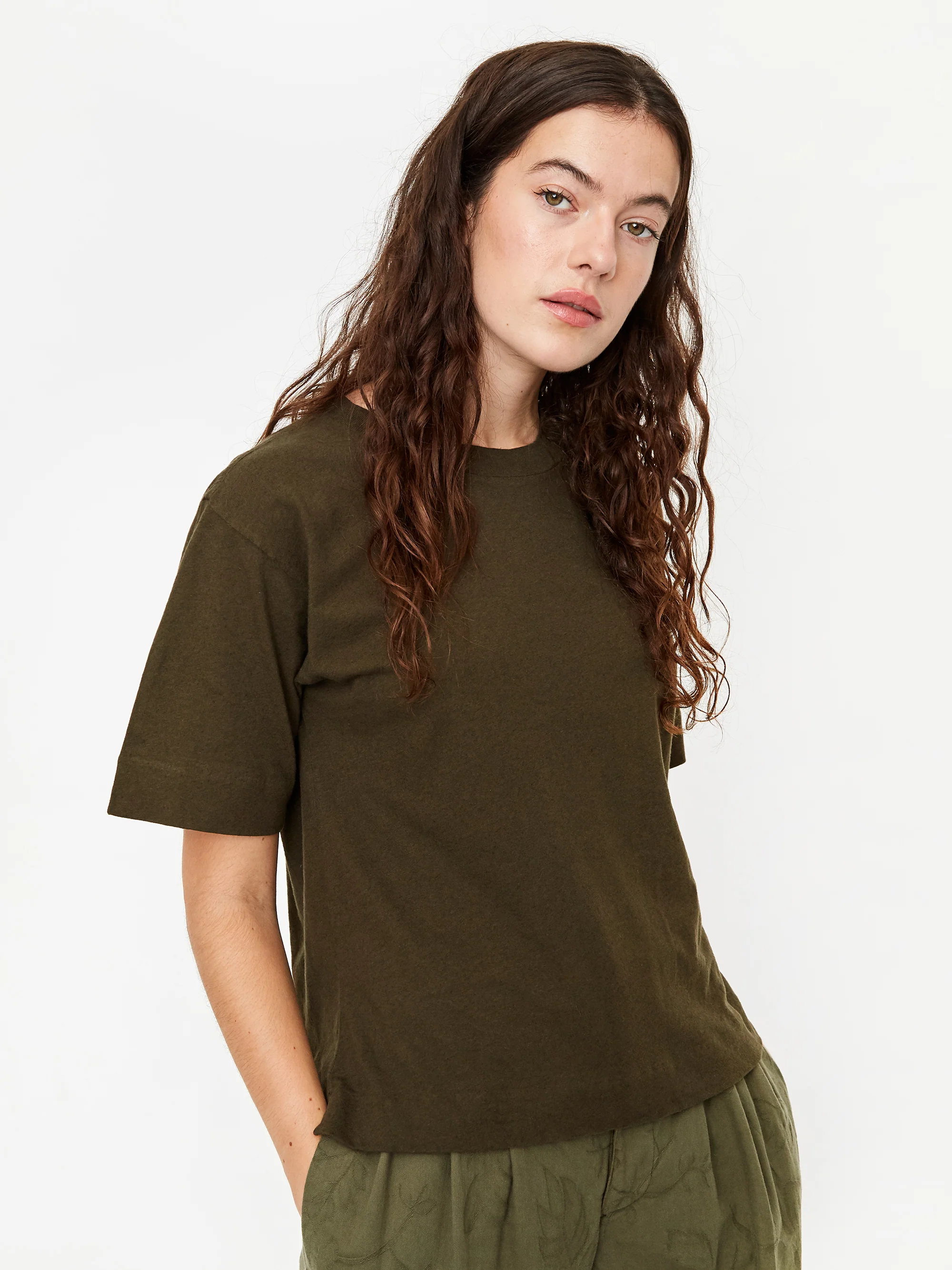 MHL. By Margaret Howell Simple Shortsleeve T-Shirt - Forest - Image 2