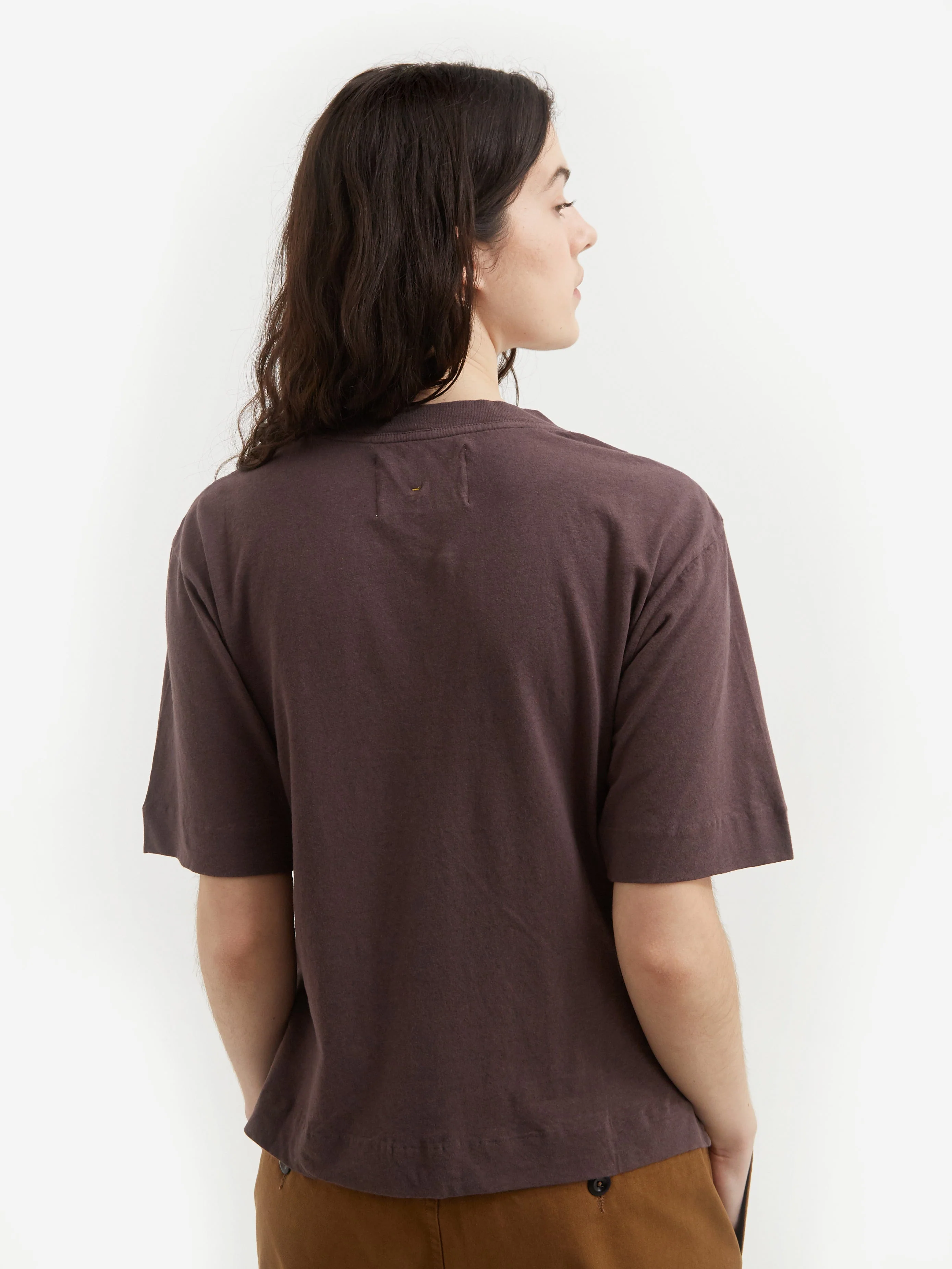 MHL. By Margaret Howell Simple Short Sleeve T-Shirt - Grape - Image 3