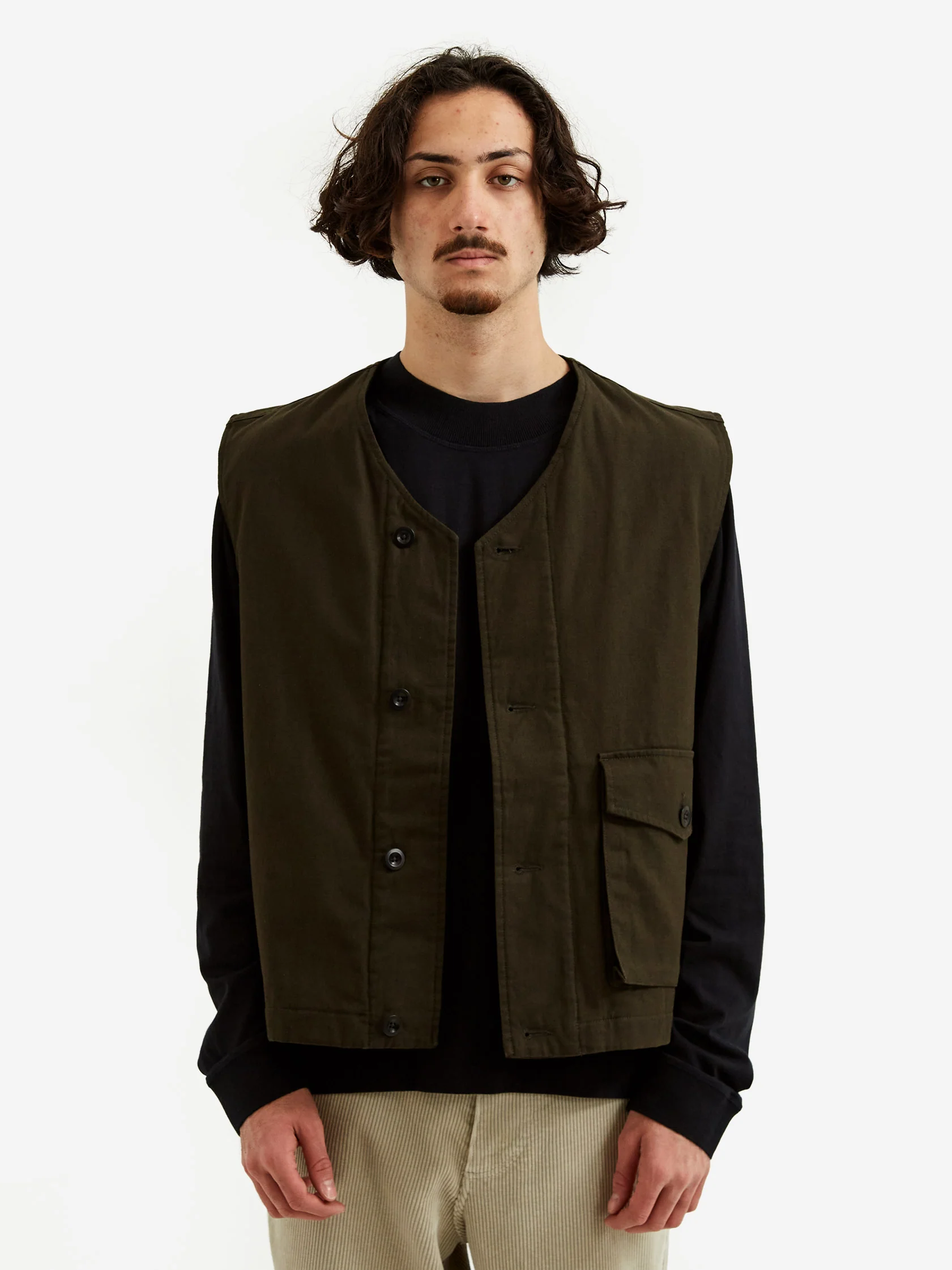 MHL. By Margaret Howell Single Pocket Jerkin - Cedar - Image 6
